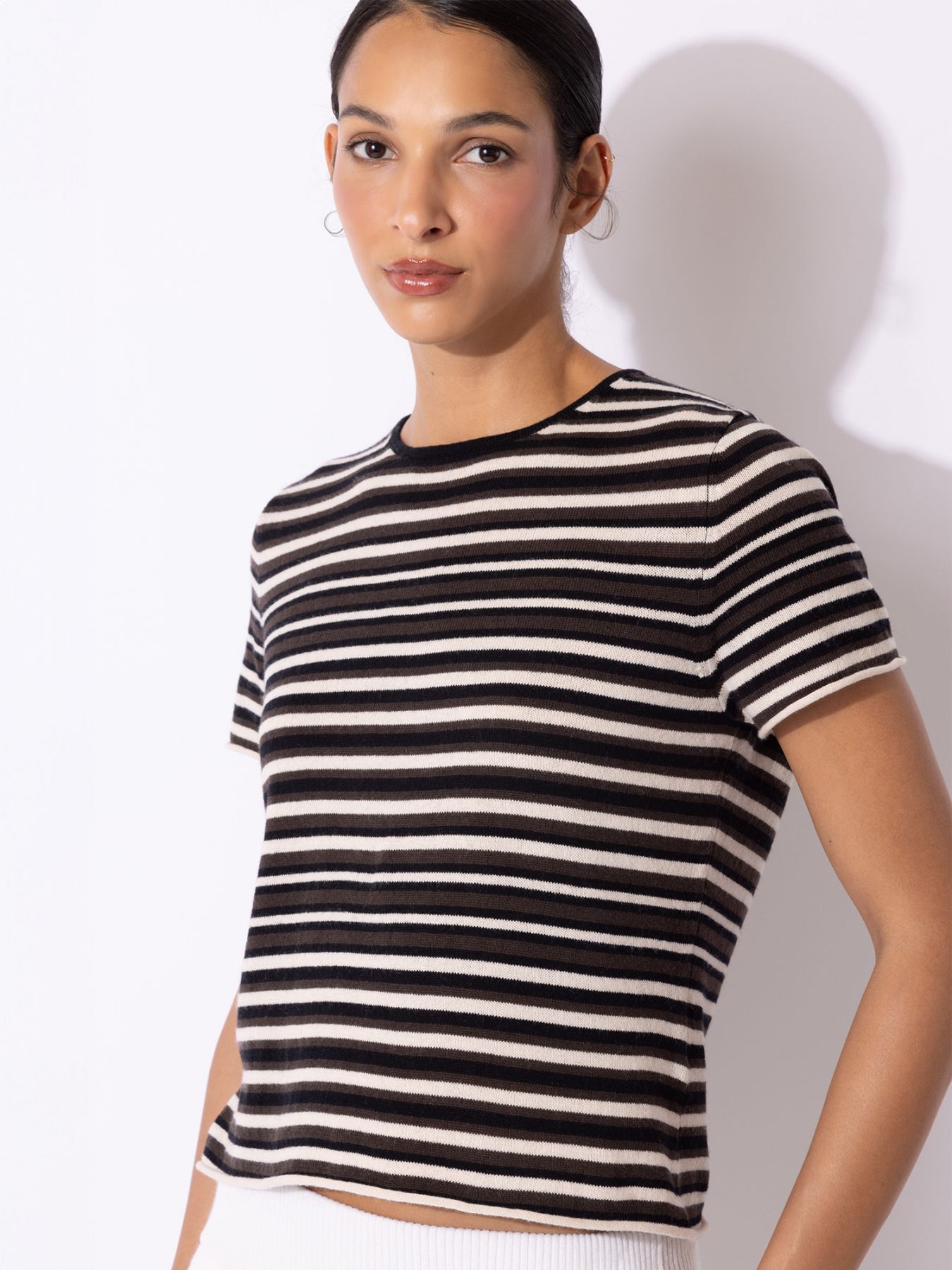 FTC Cashmere Kortærmet Stribet Top