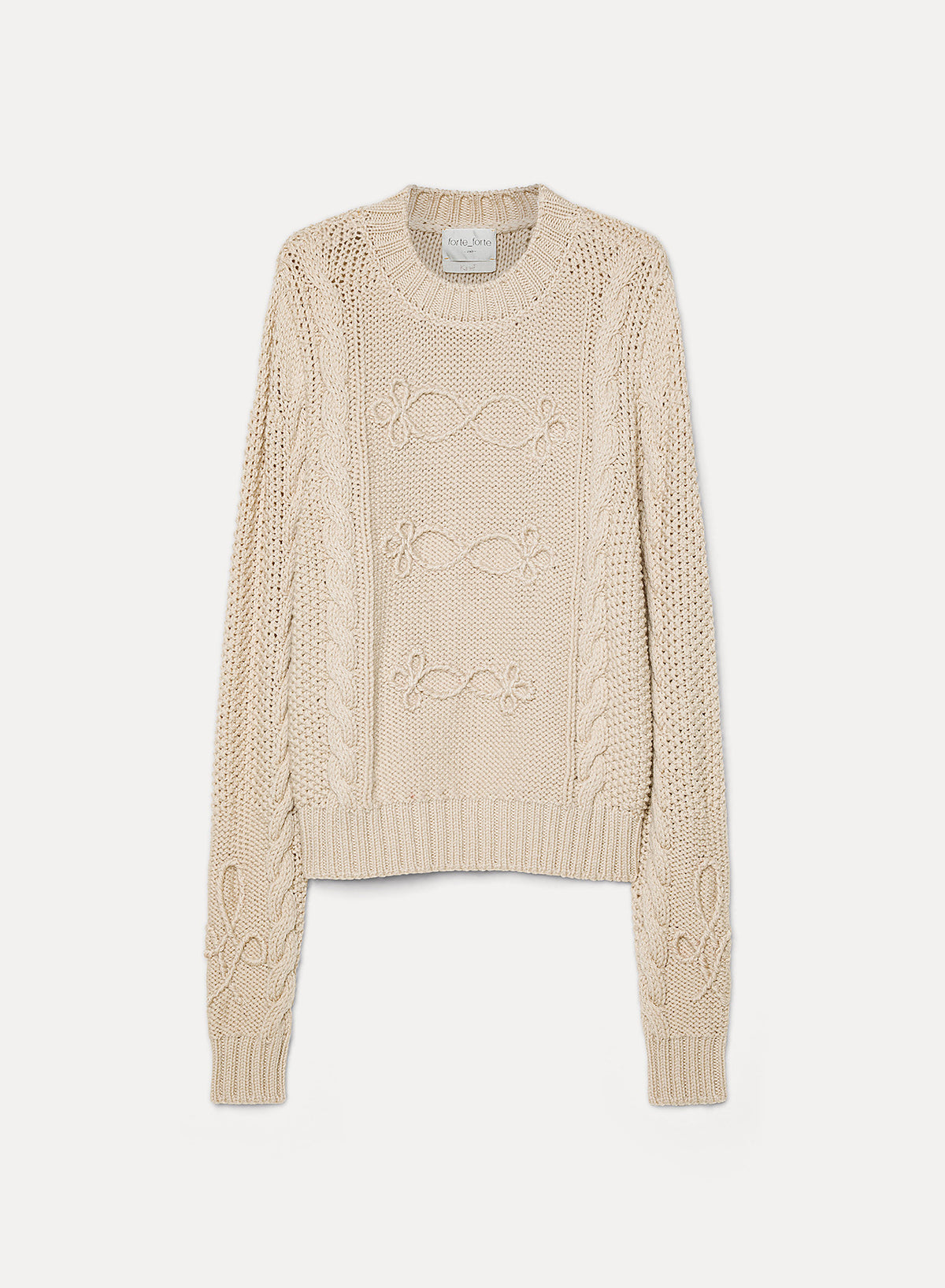 Forte Forte The Queen cable wool sweater Cream
