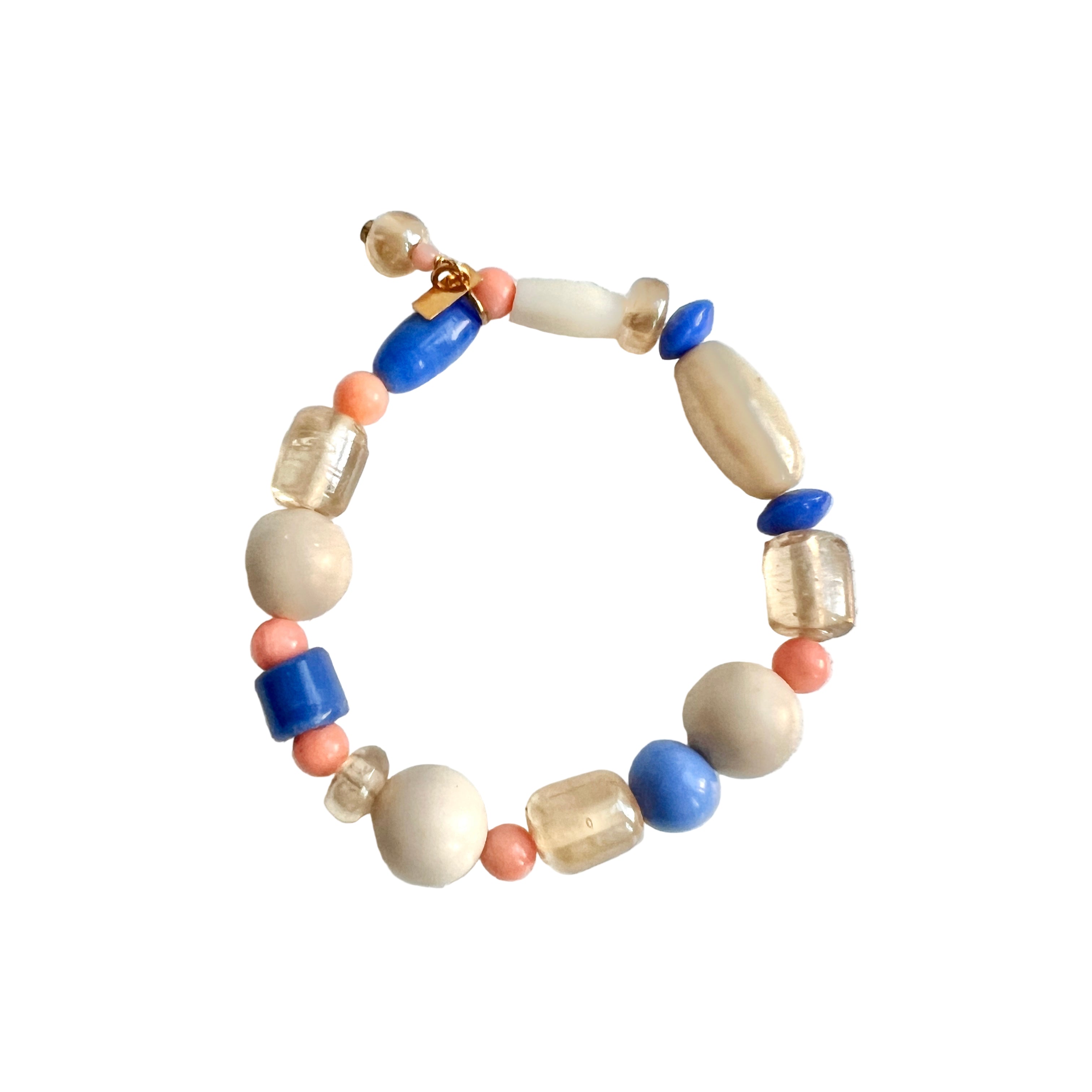 Limkilde Armbånd Blå/Creme Perler