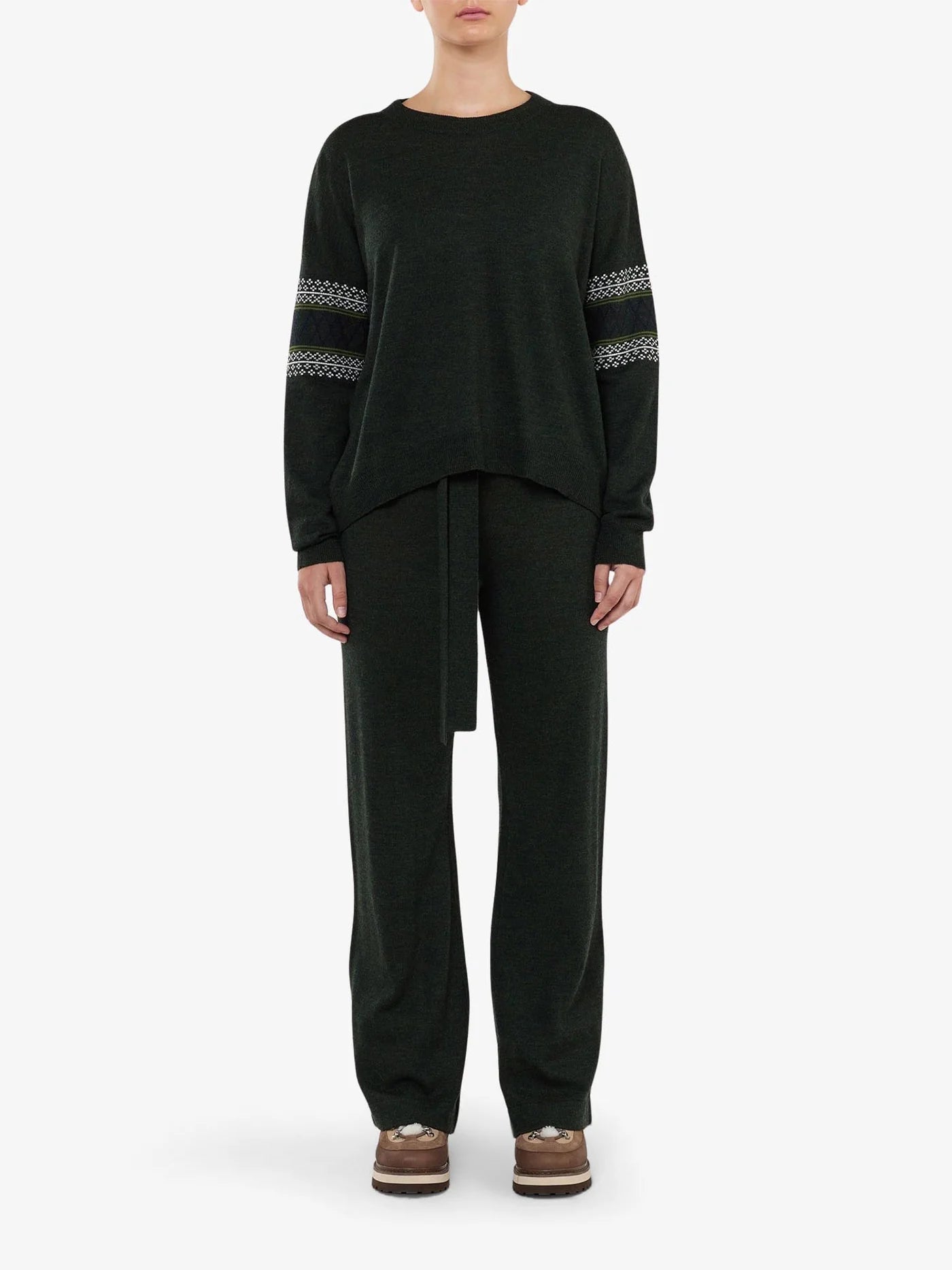 We Norwegians Geilo Belted Pants Olive Green