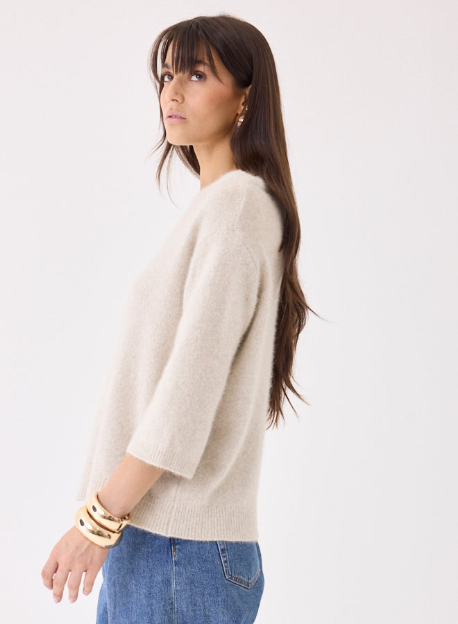 Majestic Filatures Bådhals Sweater Ecru Chiné