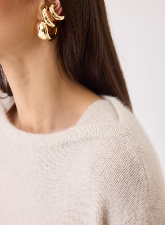 Majestic Filatures Bådhals Sweater Ecru Chiné