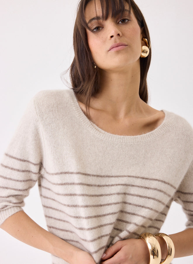 Majestic Filatures Stribet Sweater Bison