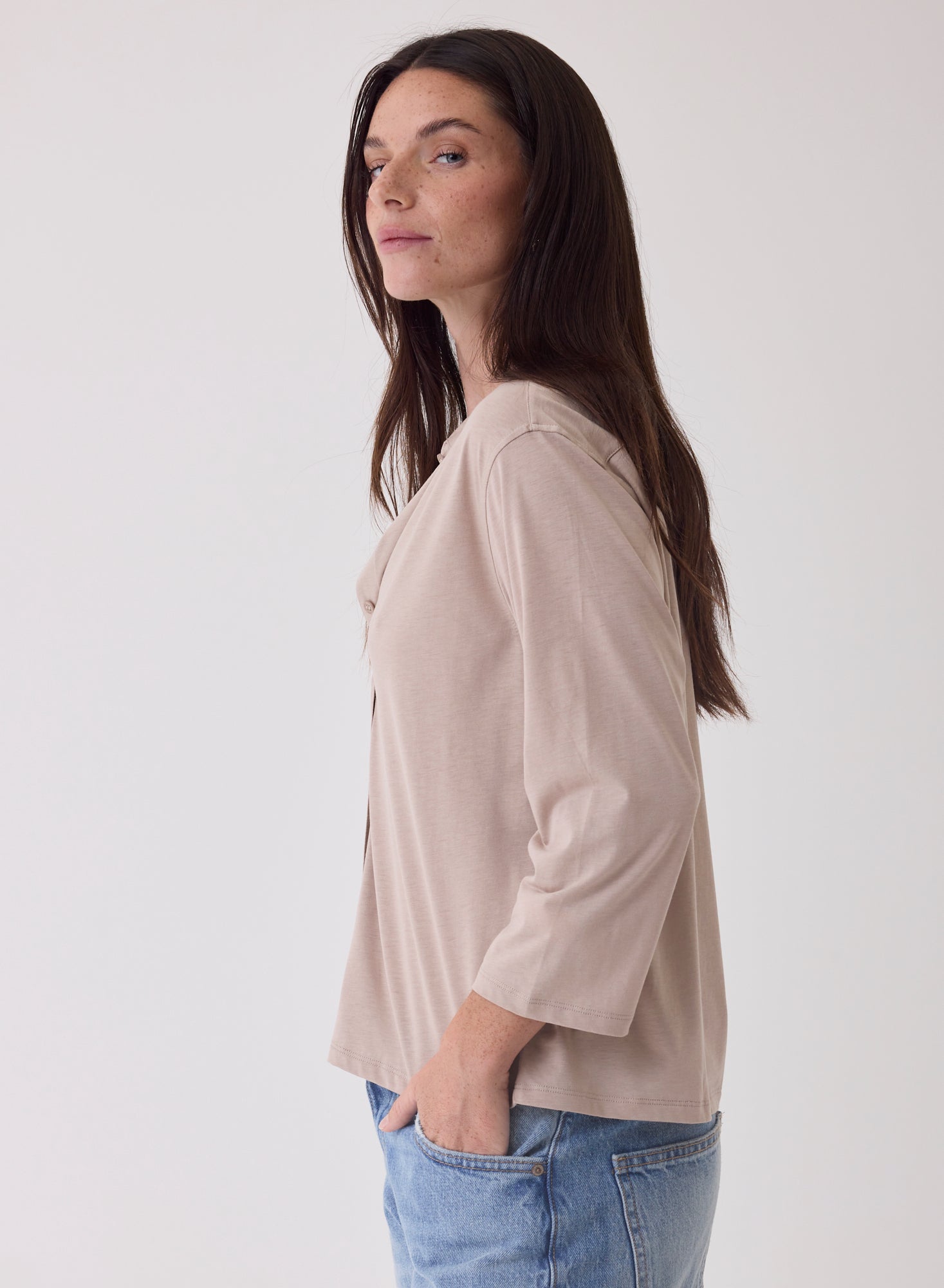 Majestic Filatures Bomuld/Silke Skjorte Désert