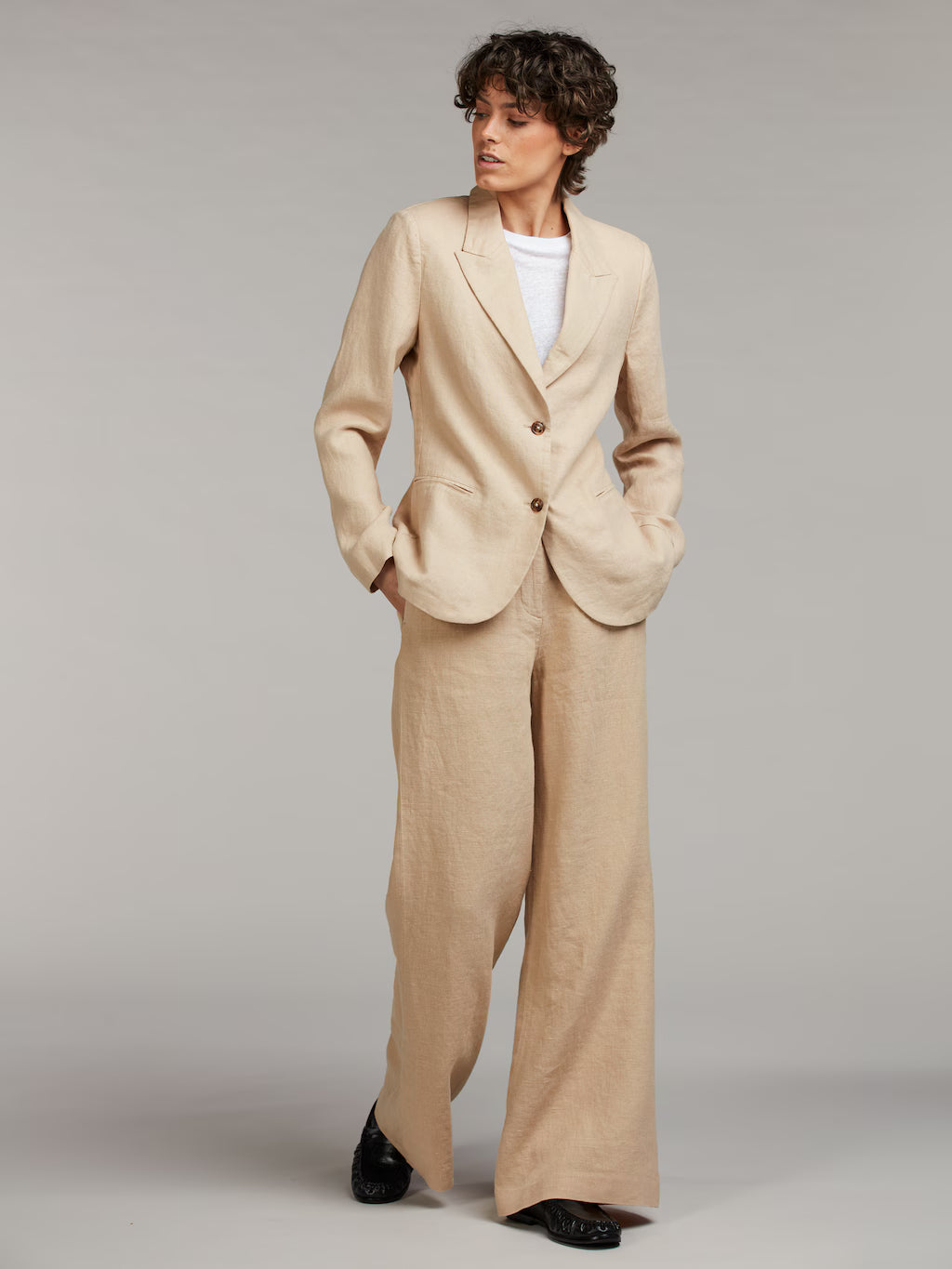 Stenströms Lara Hør Blazer Beige