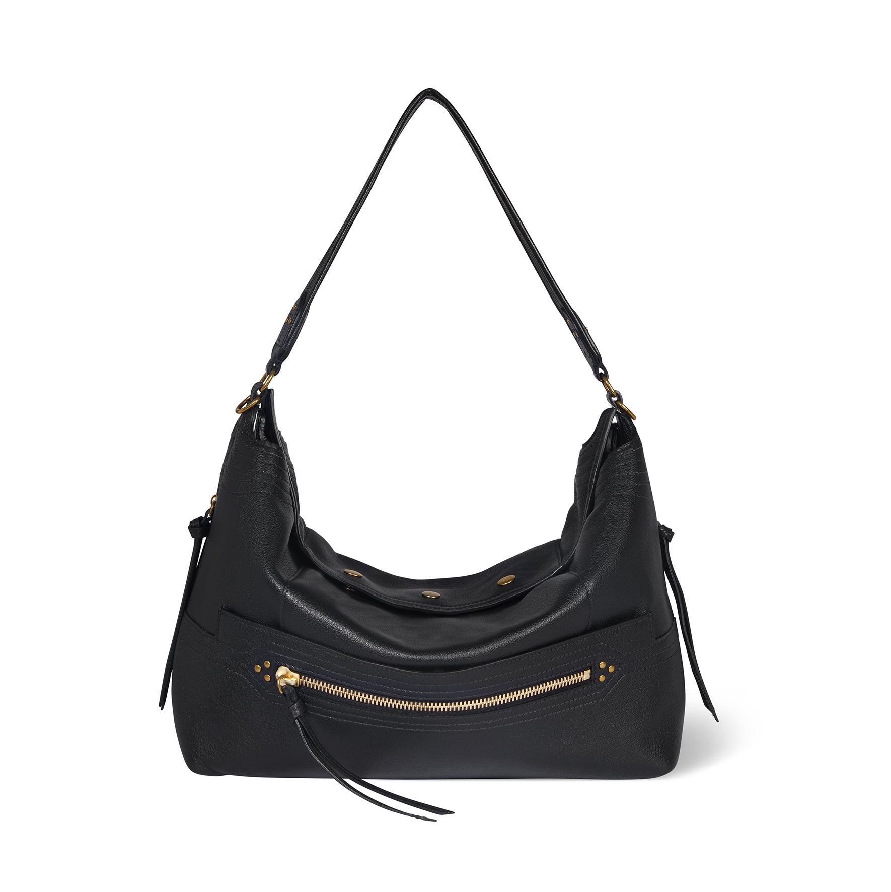 Jerome Dreyfuss Lucky Hobo L Bøffellæder Noir Brass