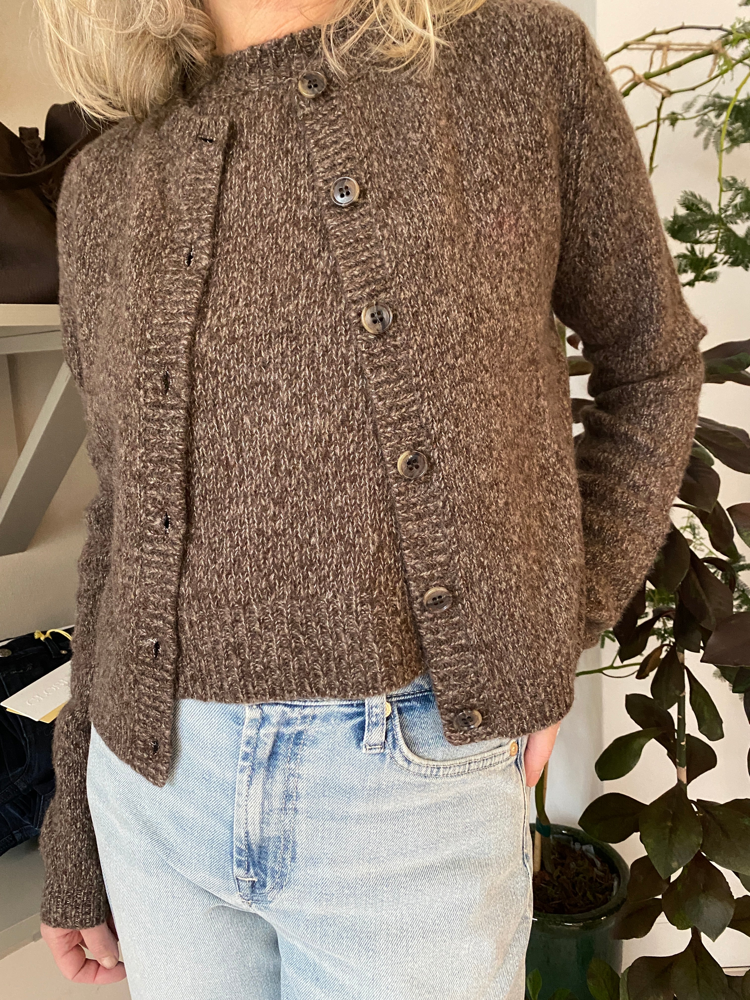 Lisa Yang Felicia Cardigan Soft Bark