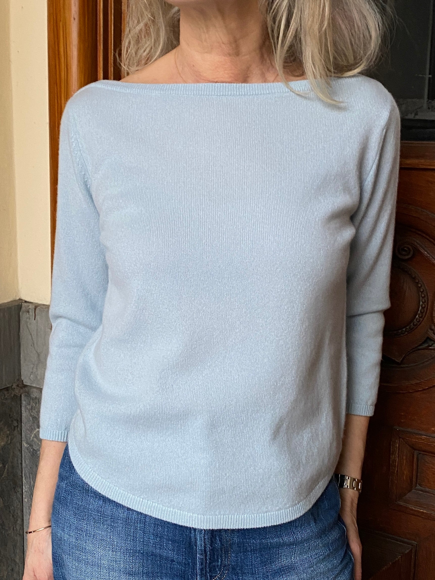 People's Republic of Cashmere Boat Neck Baby Blue