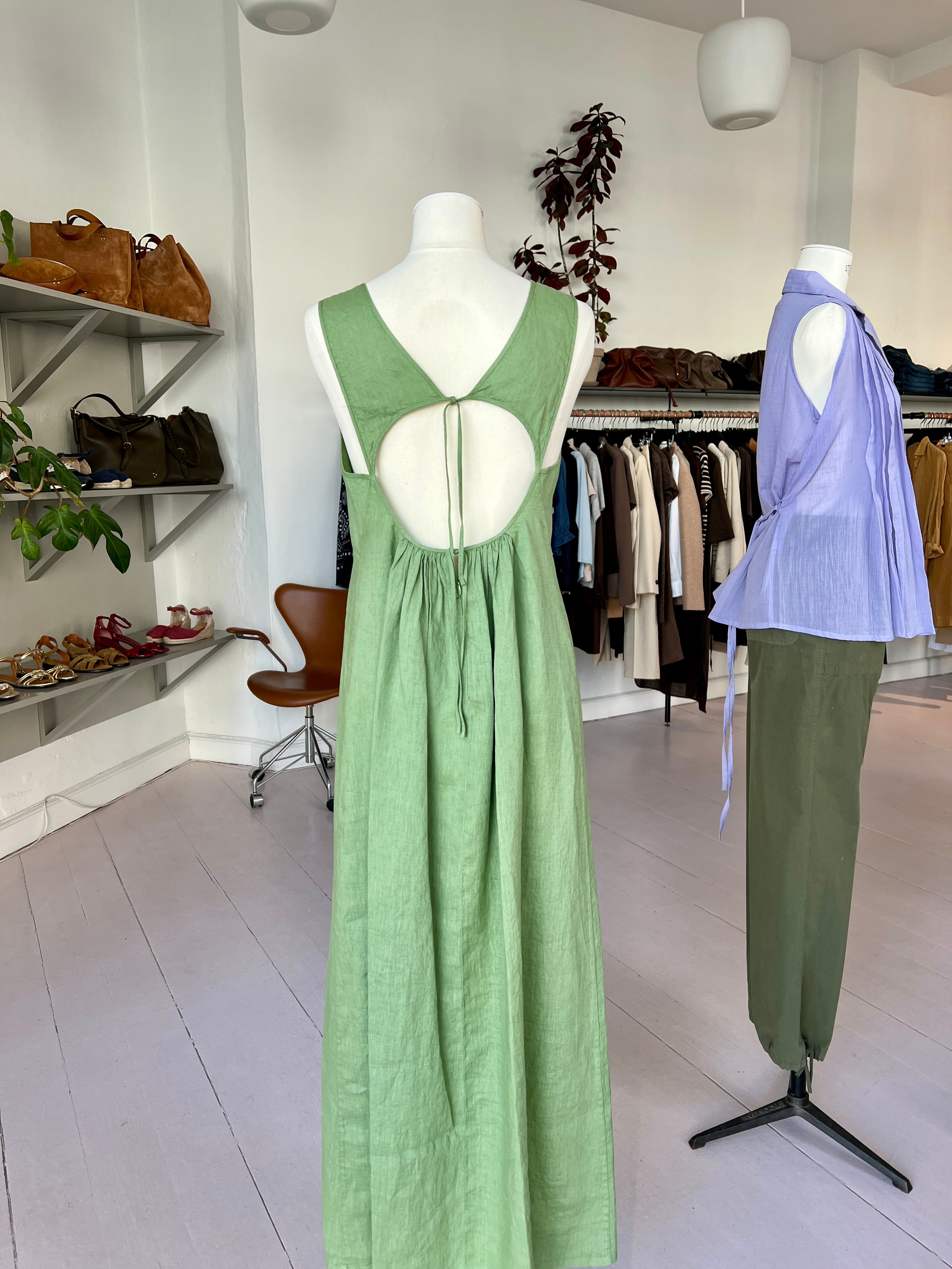 Aspesi Hør Kjole Sage Green