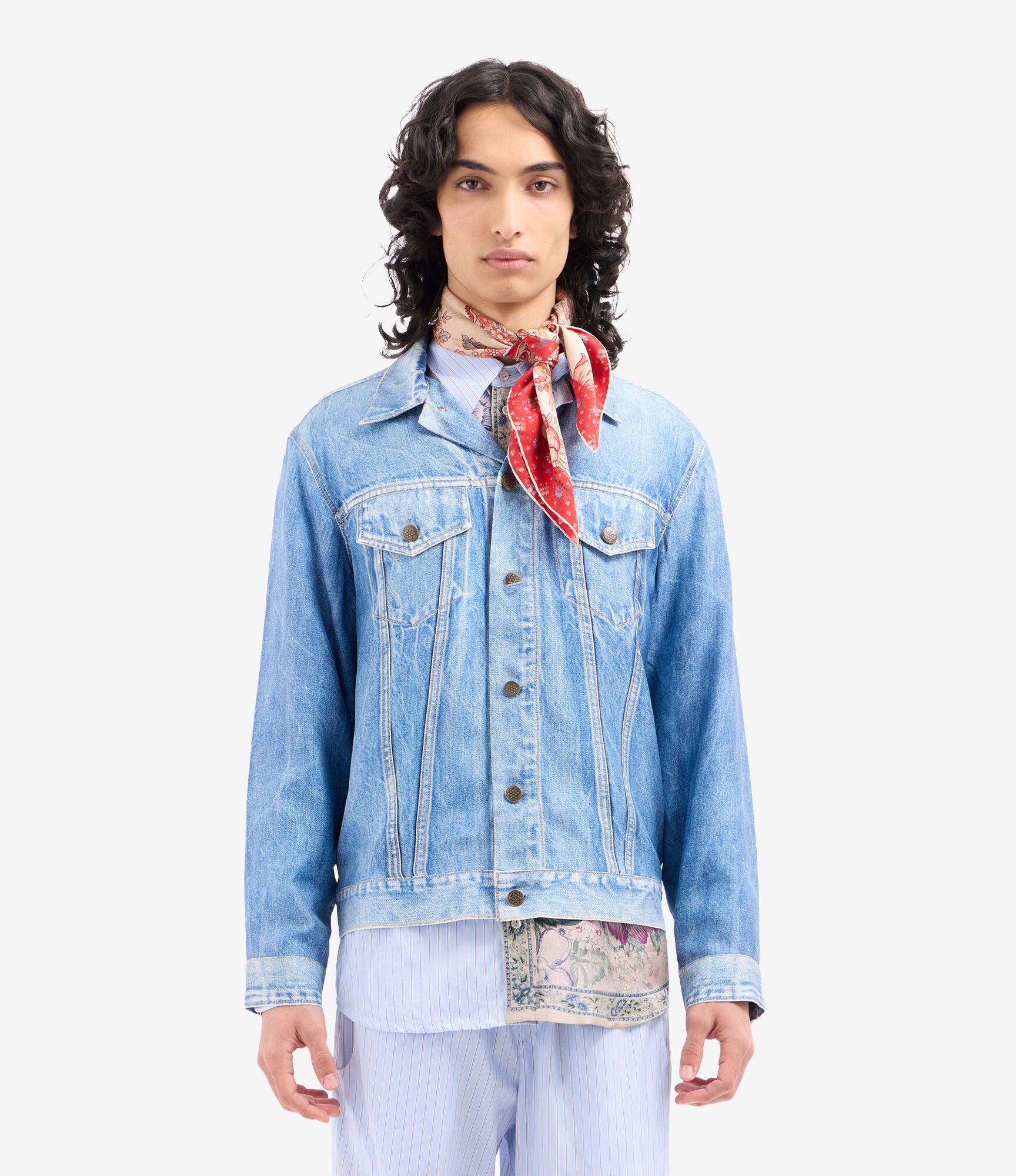 Pierre-Louis Mascia Aloeuw Bandana Silketørklæde Fiori D’Argilla