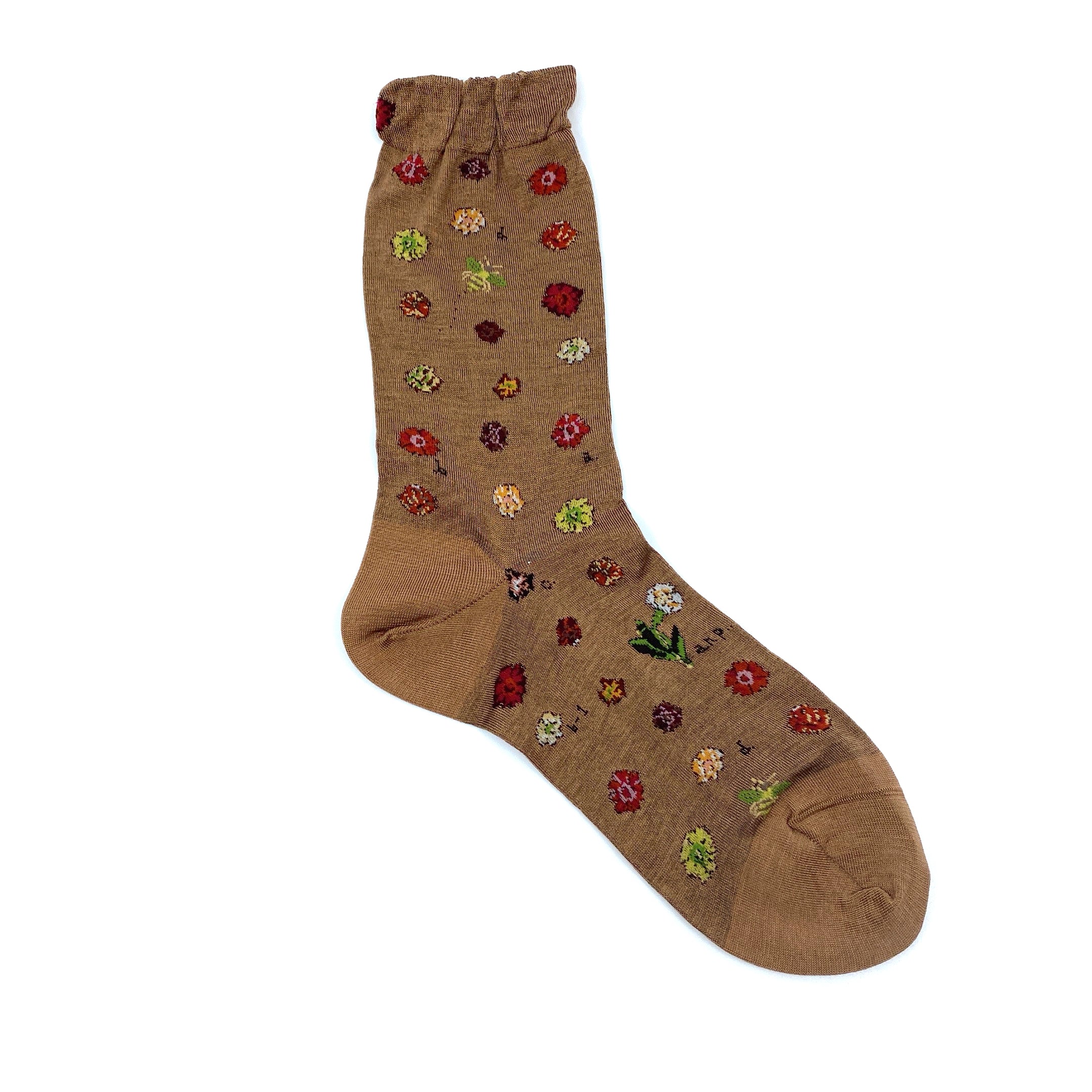 Antipast Polka Flower Strømper Brown