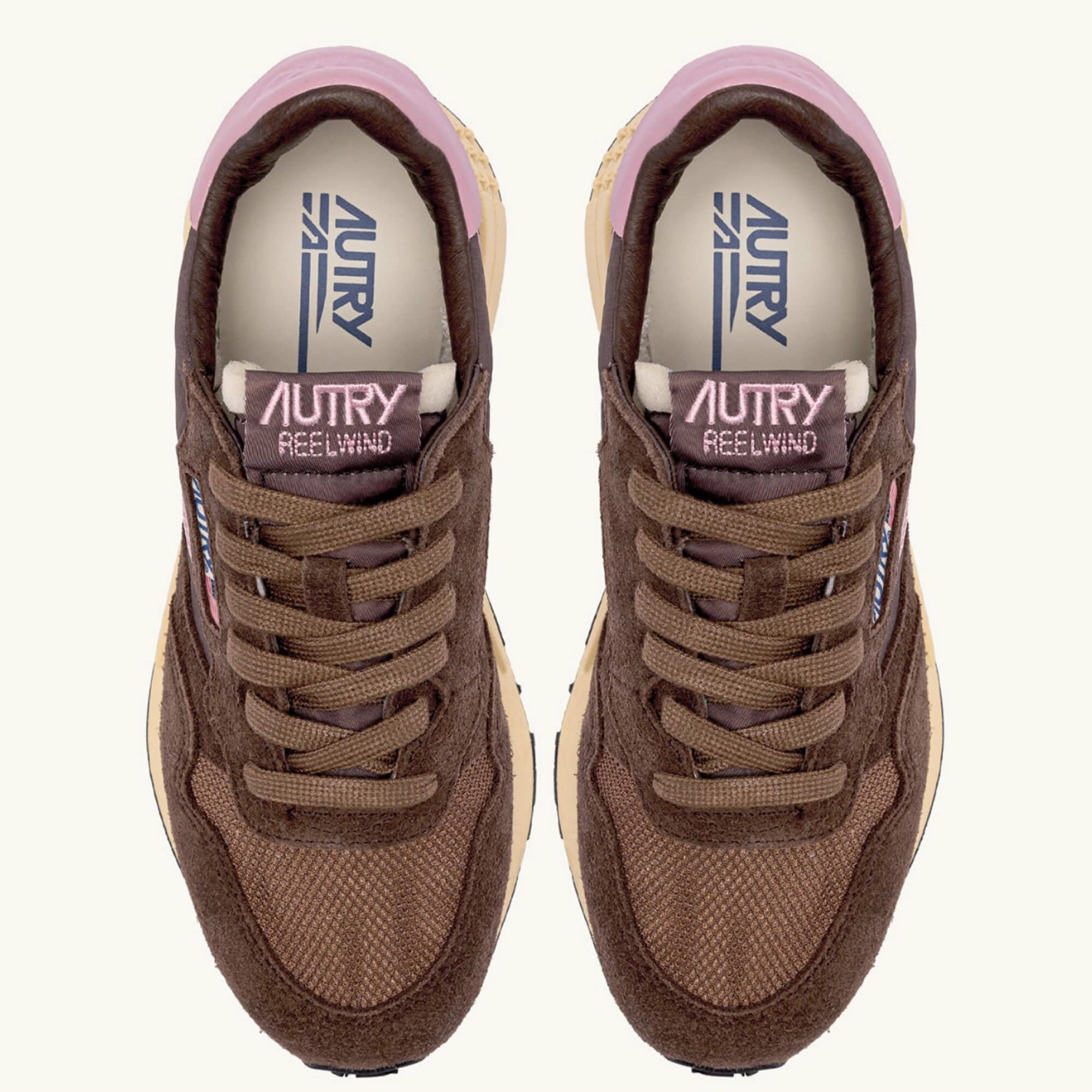 Autry Reelwind Ruskind Sneakers Brun/rosa