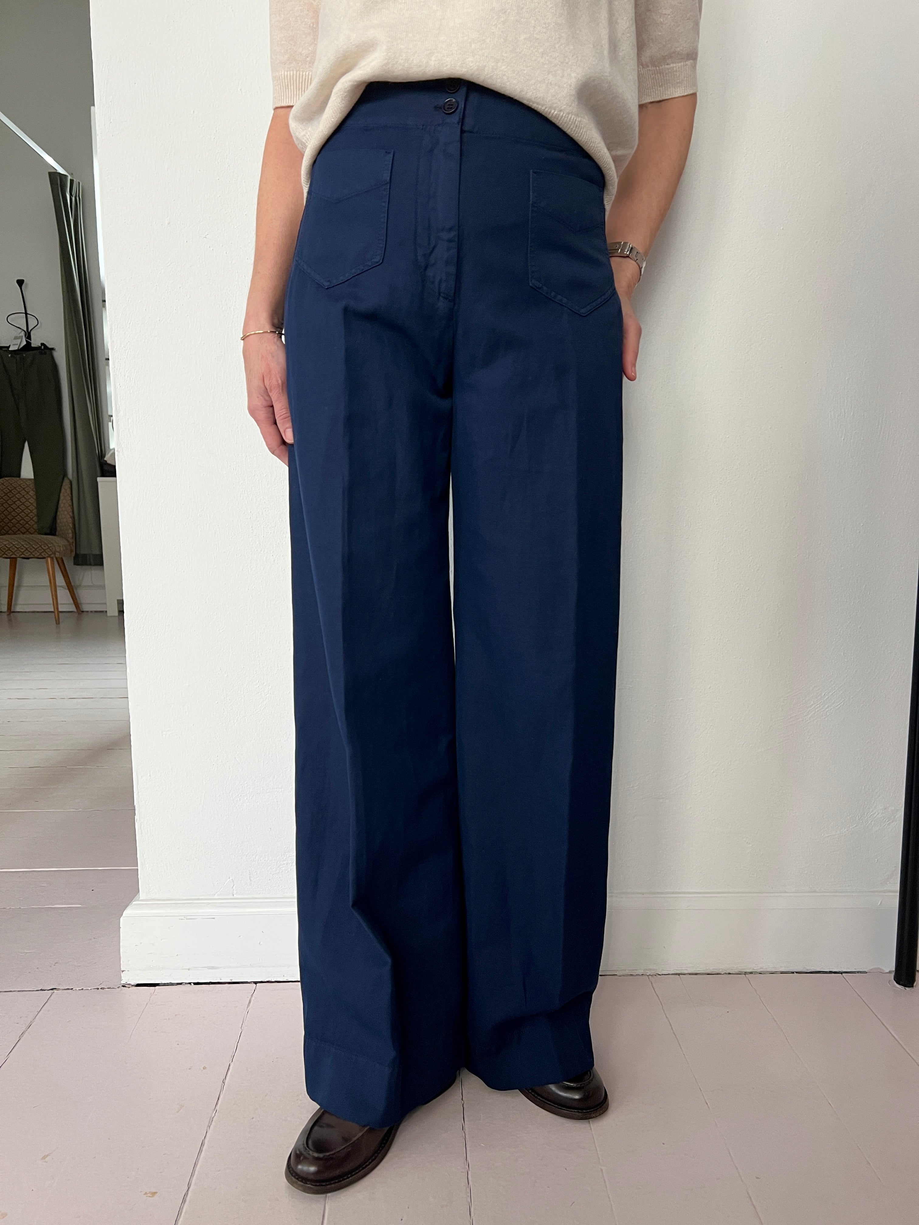 Aspesi Bomuld Hør Bukser Blue