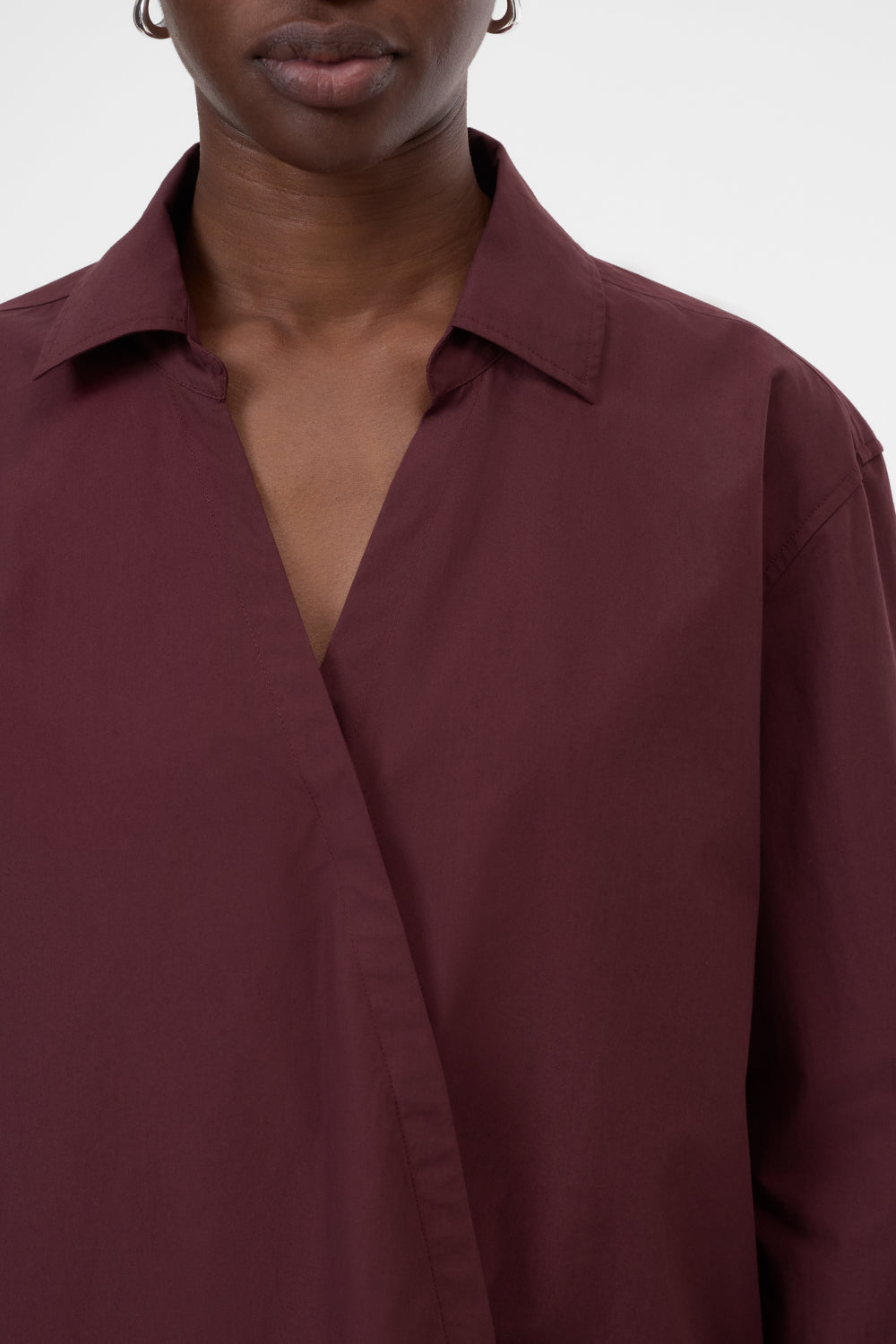 Closed Asymmetrisk Skjorte Dark Raisin Red