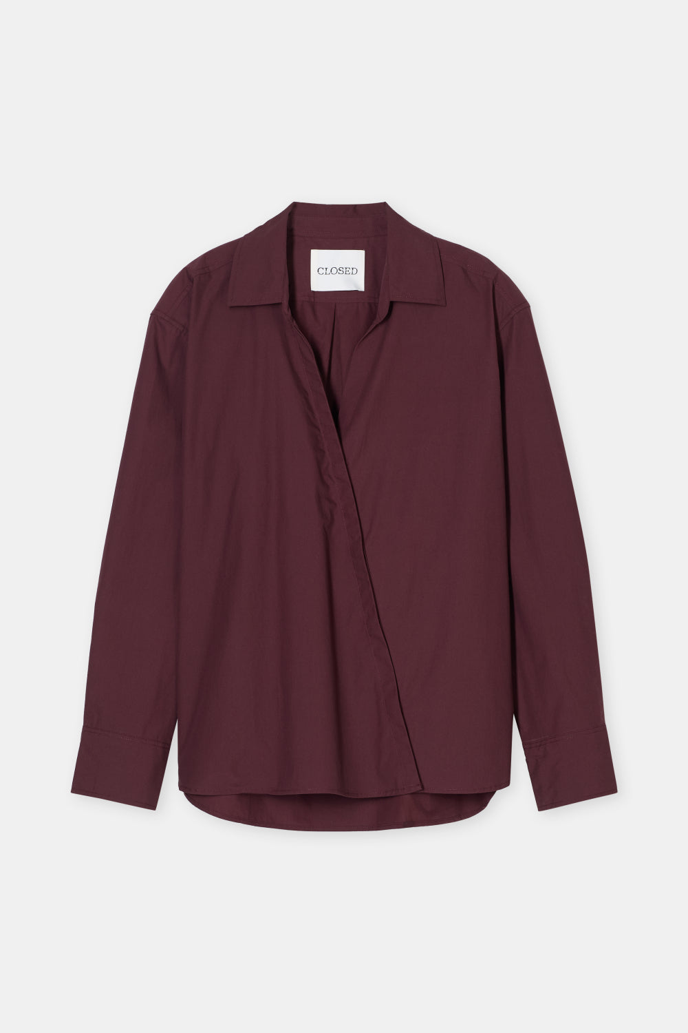 Closed Asymmetrisk Skjorte Dark Raisin Red