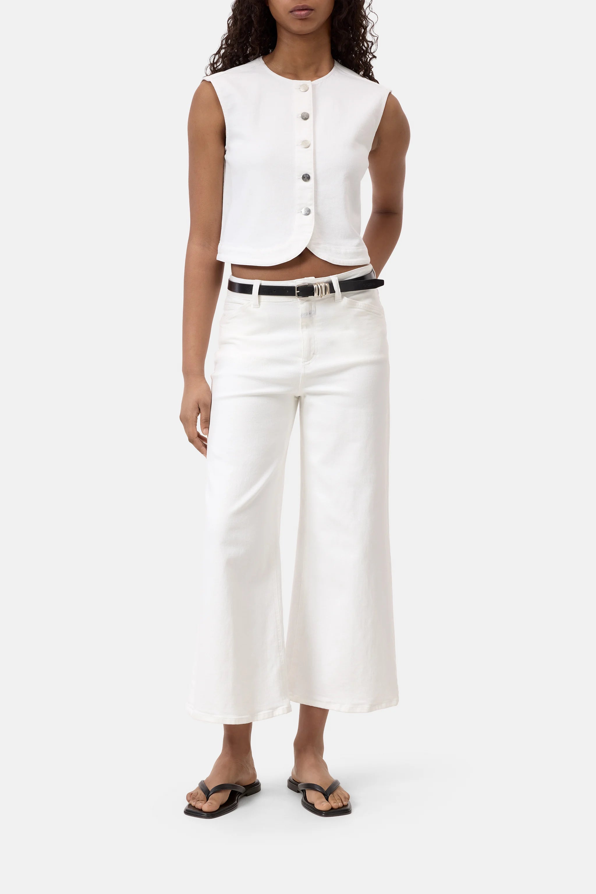 Closed Denim Vest White