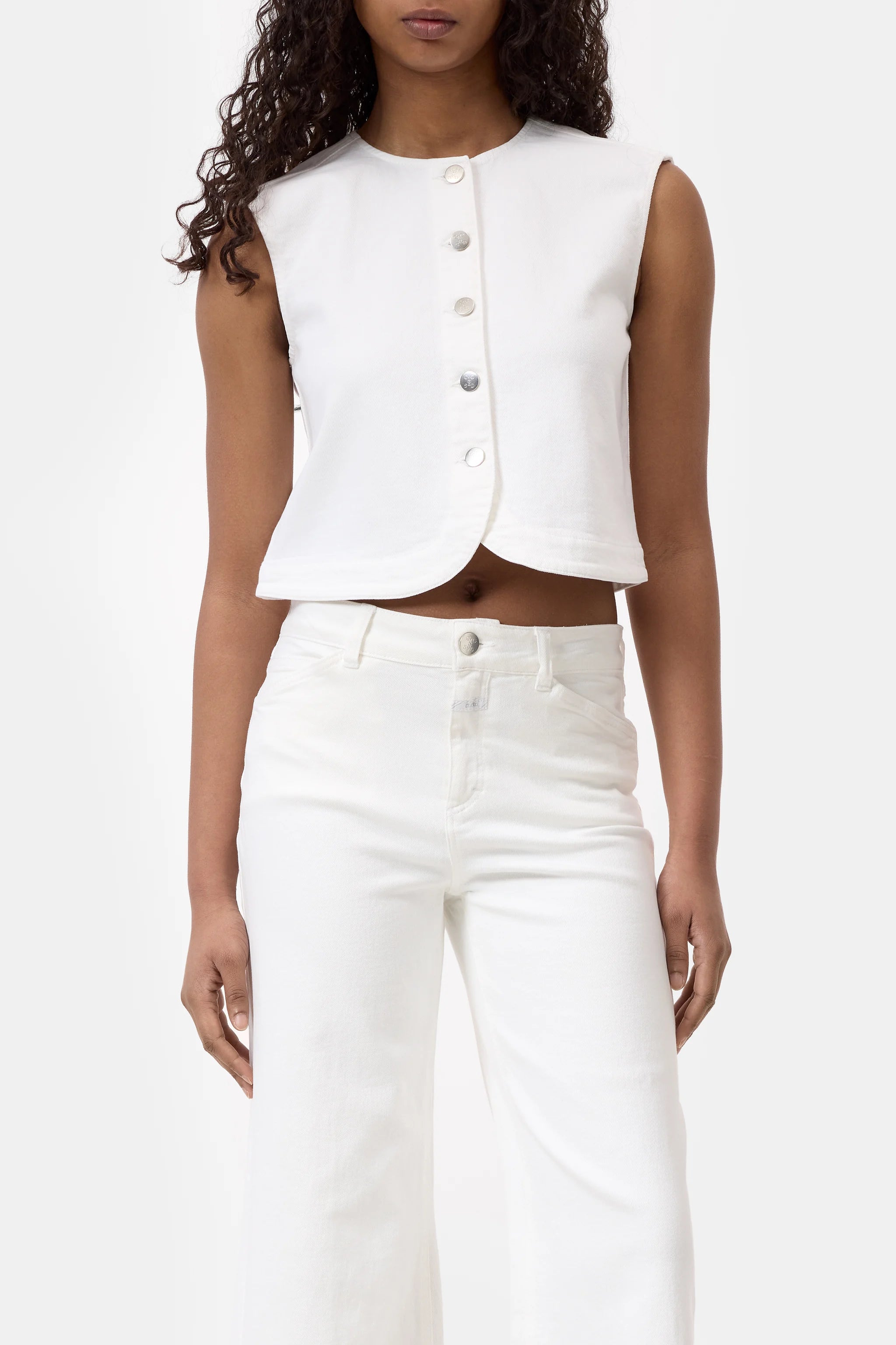 Closed Denim Vest White