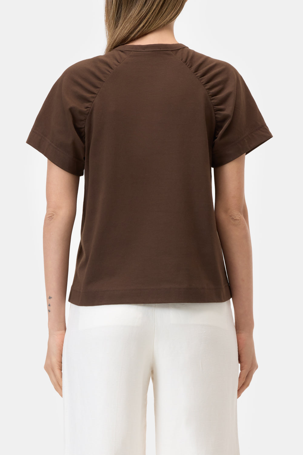 Closed Gathered T-shirt Maple Brown