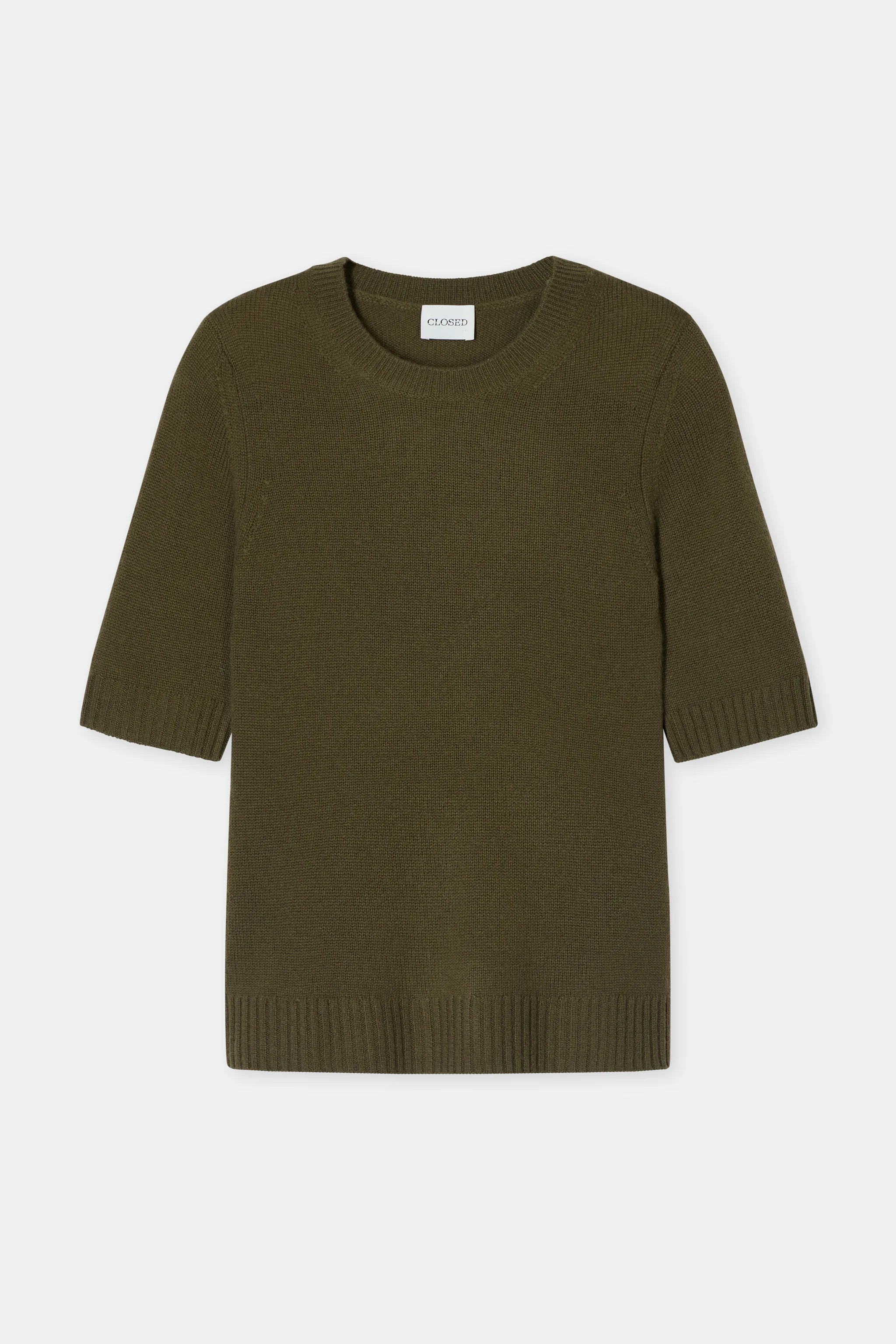 Closed Cashmere Kortærmet Strik Deep Olive