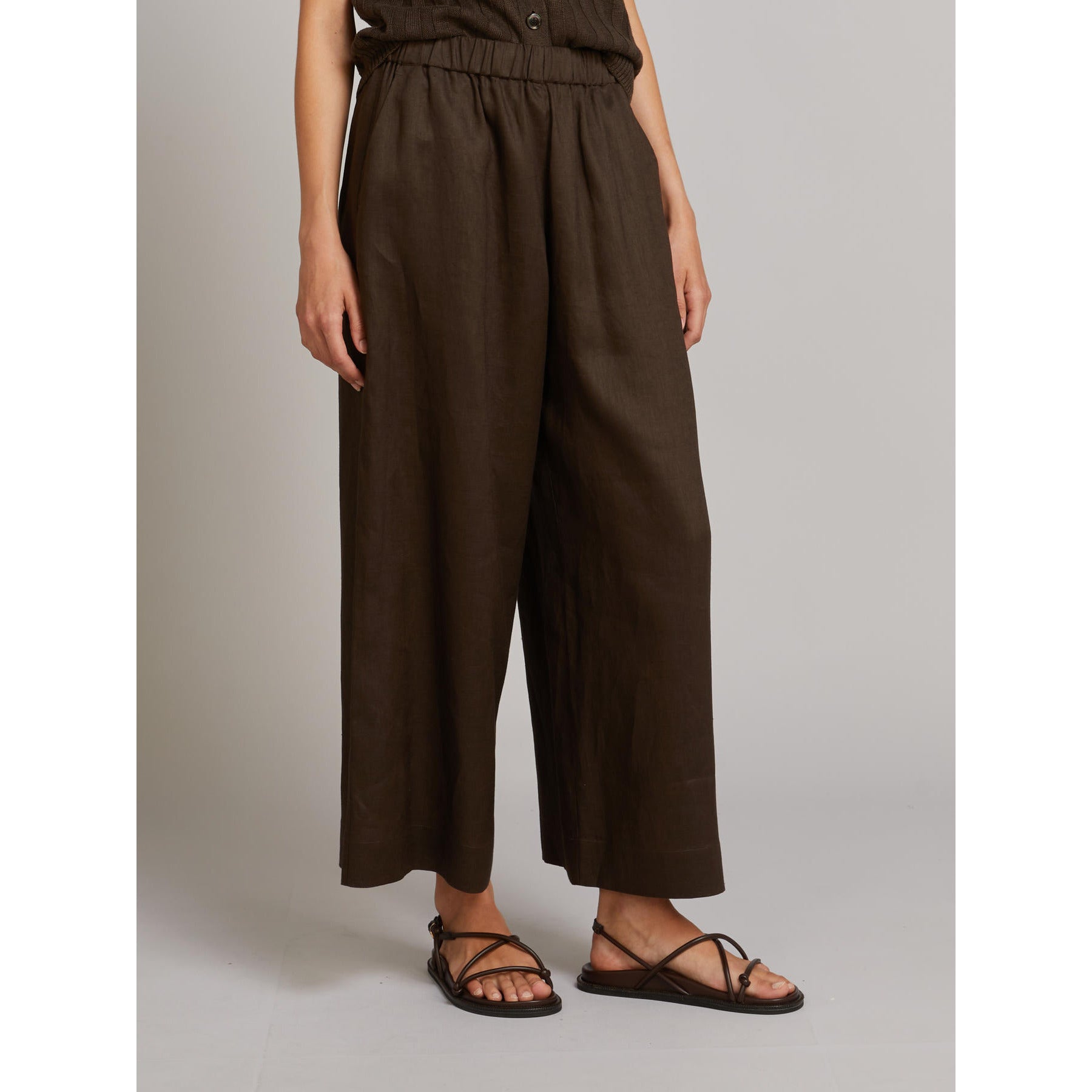 Max Mara Weekend Canneti Hør Bukser Dark Brown