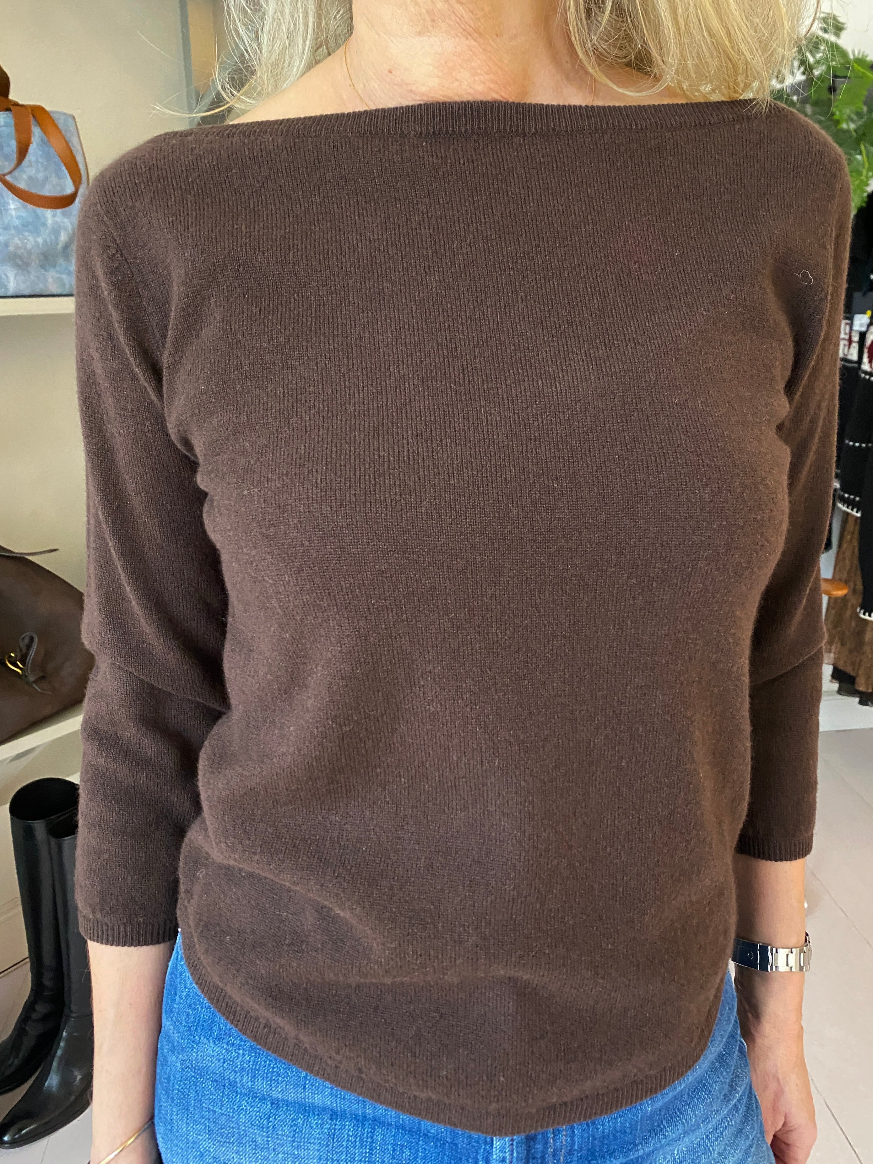 People's Republic of Cashmere Boat Neck Dark Brown