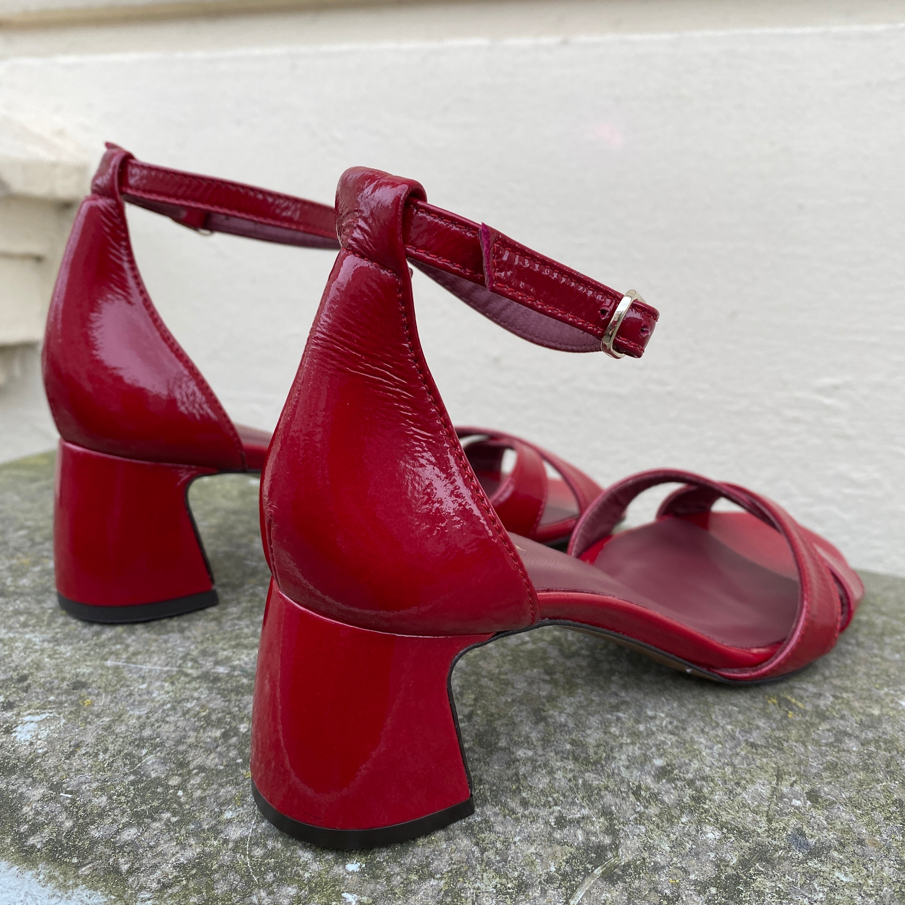 Rivecour 595 Lakskind Sandaler Kirsebær Rød