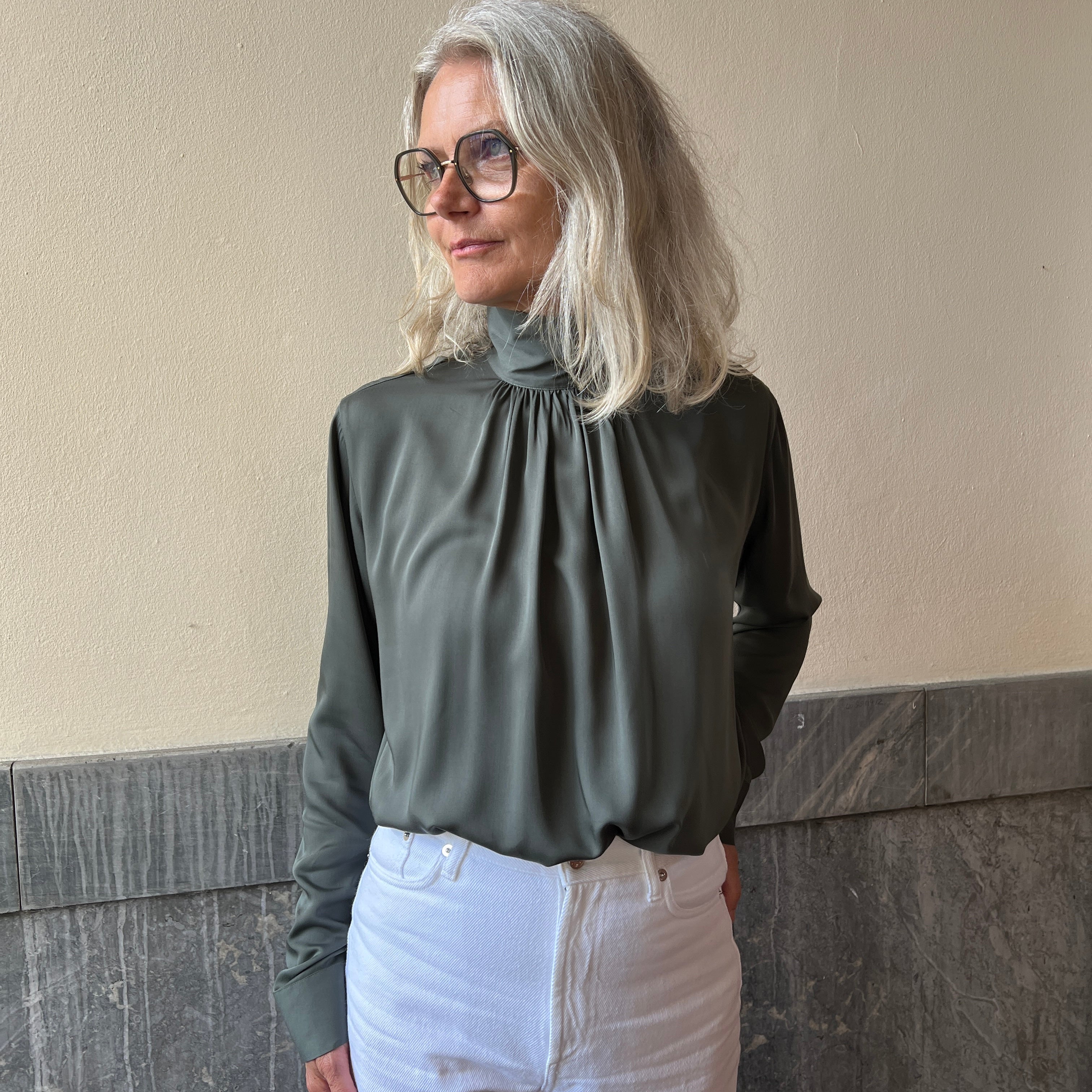 Xacus Vania Bluse Støvet Grøn