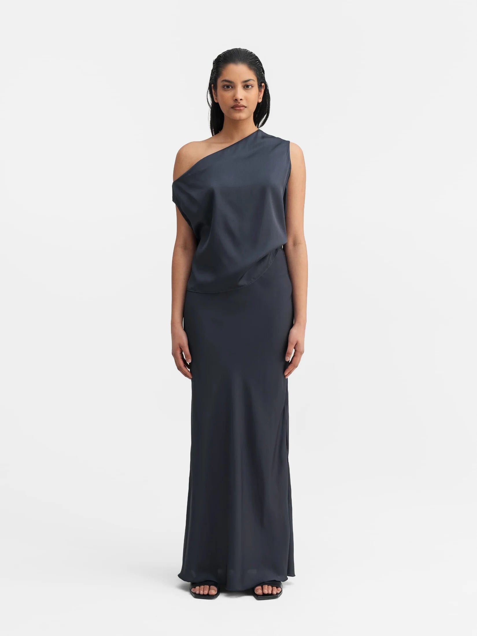 Ahlvar Gallery Hana Lang Nederdel Blue Grey