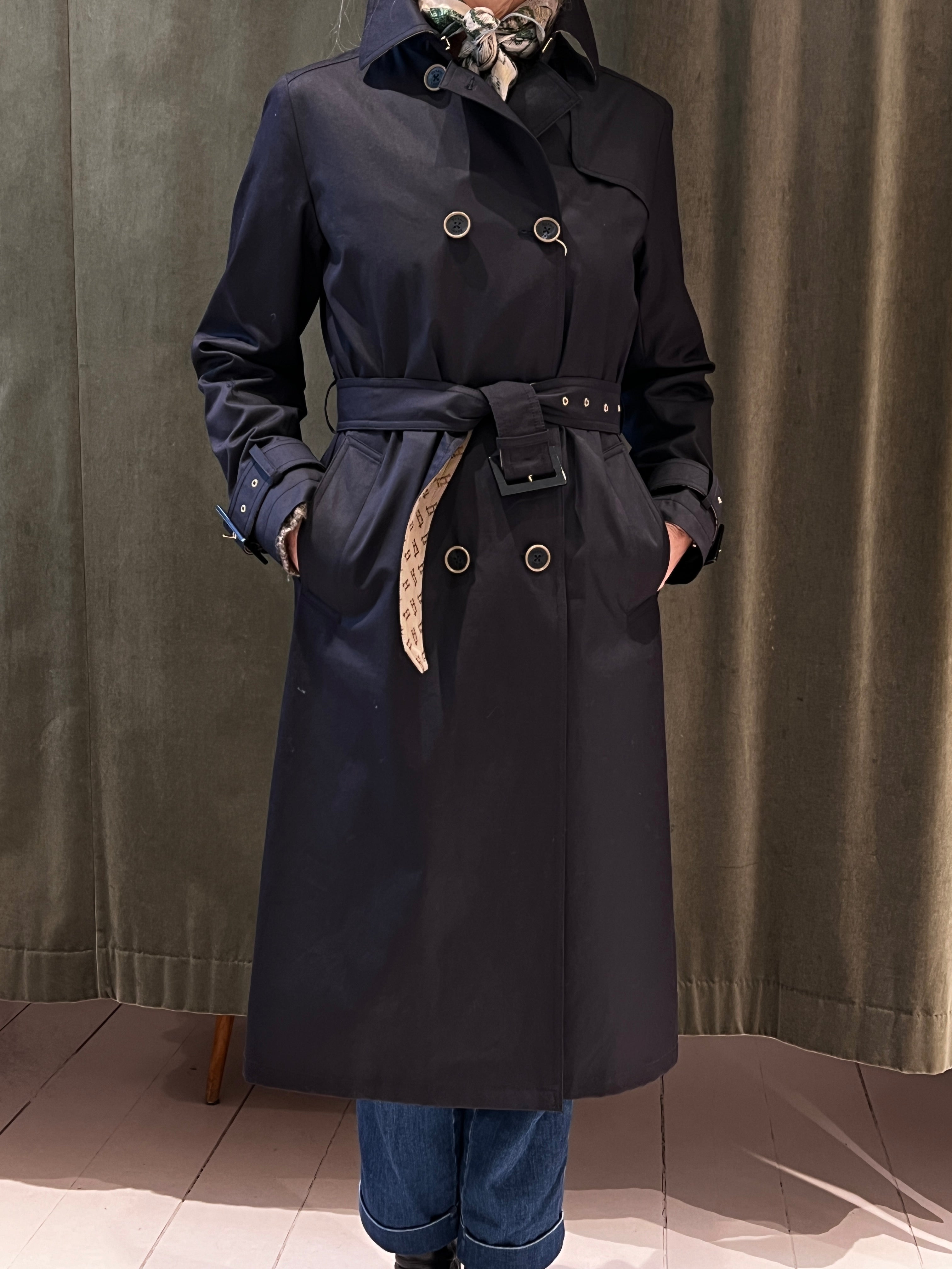 Herno Trench Coat i navy