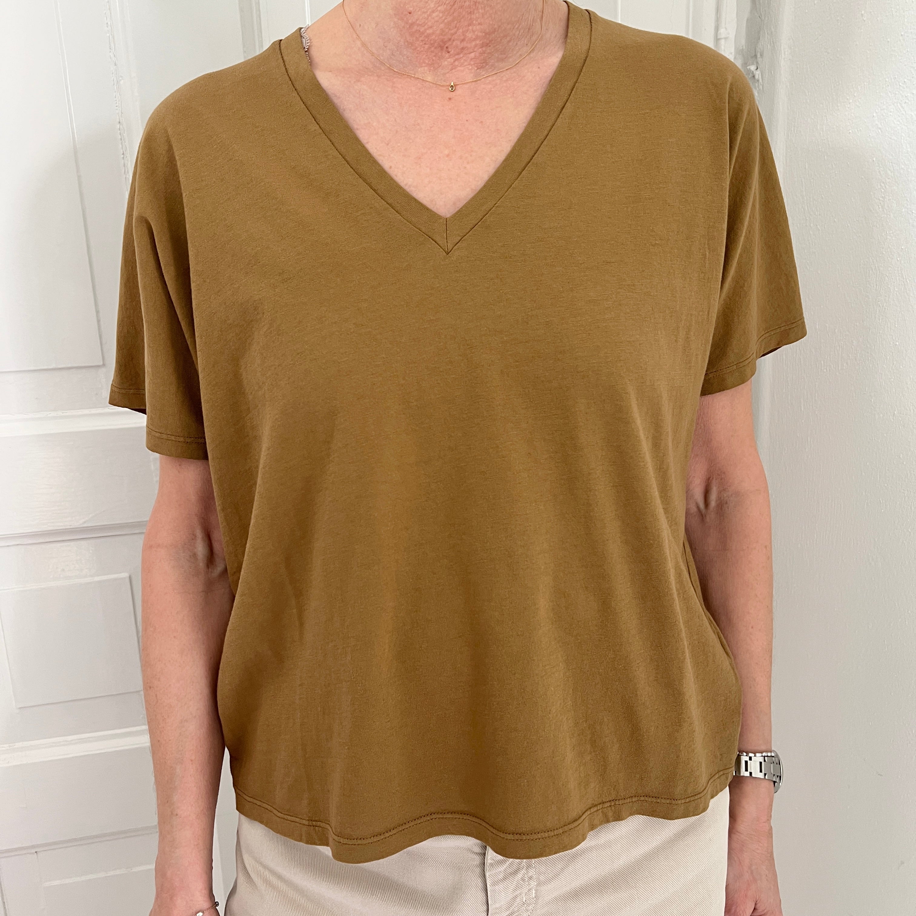 Pomandère Bomuldsjersey T-shirt Lysebrun