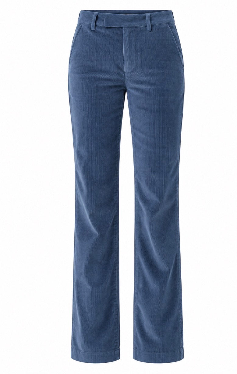 Dondup Eleanor regular-fit stretch velvet trousers blå