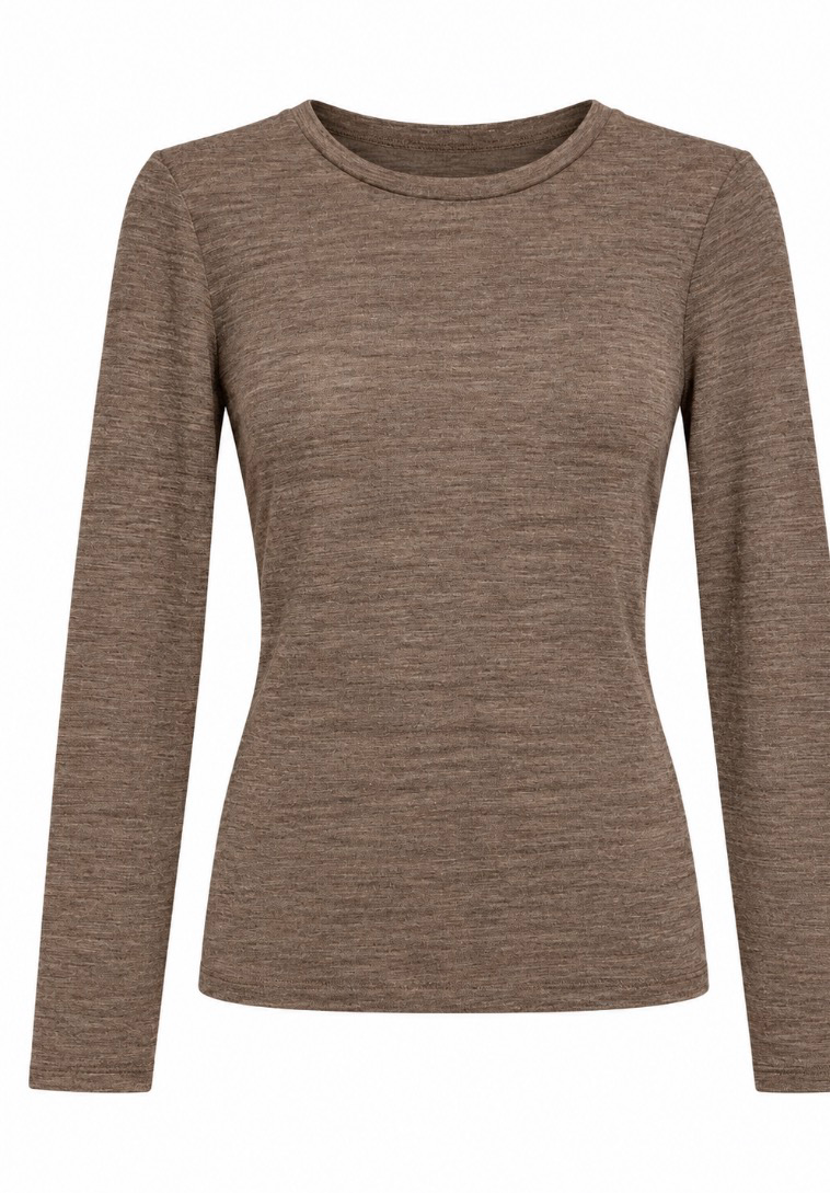 Langærmet T-shirt Wkdpatto Mørkebrun