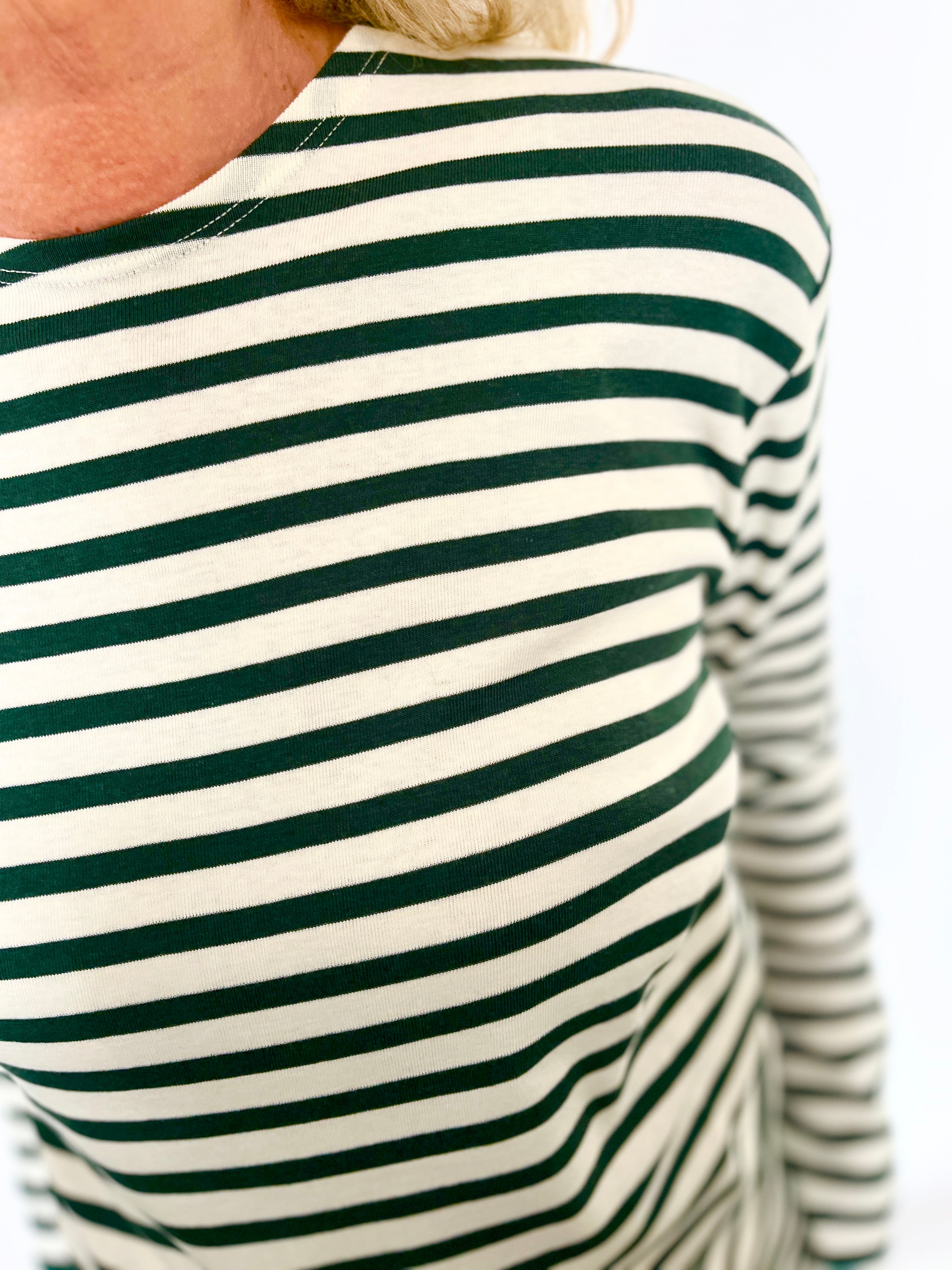 Closed Langærmet T-shirt Stribet Mørkegrøn