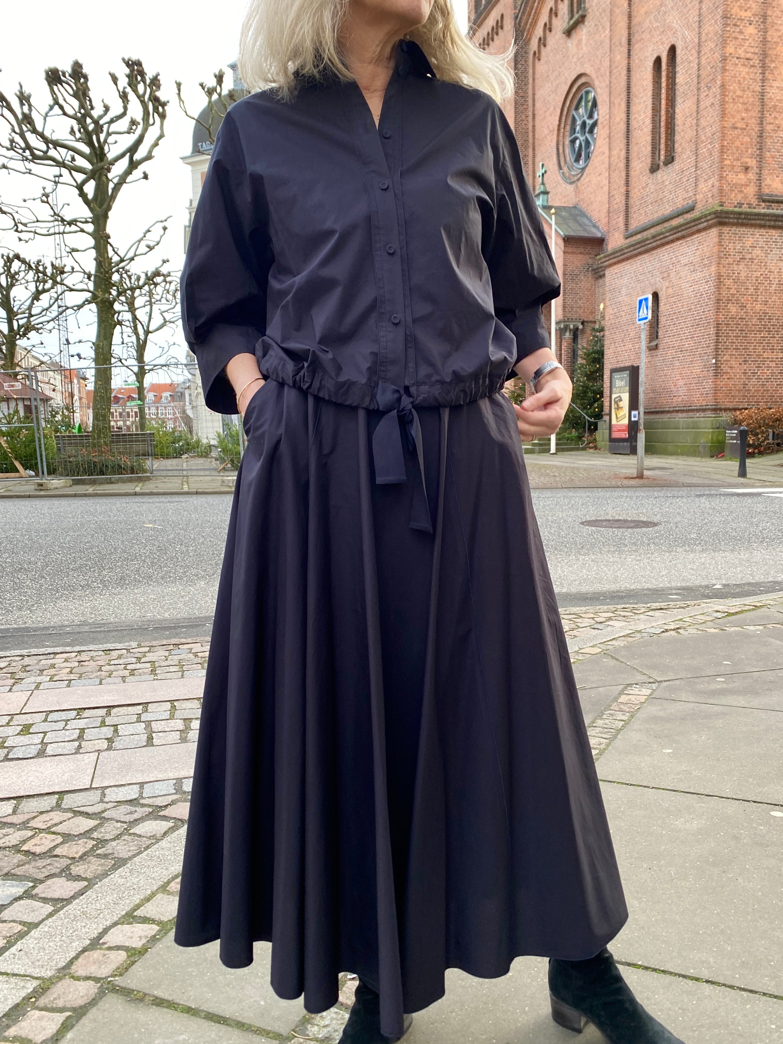 Forte Forte 14608 Half-sleeve Poplin Shirt Notte