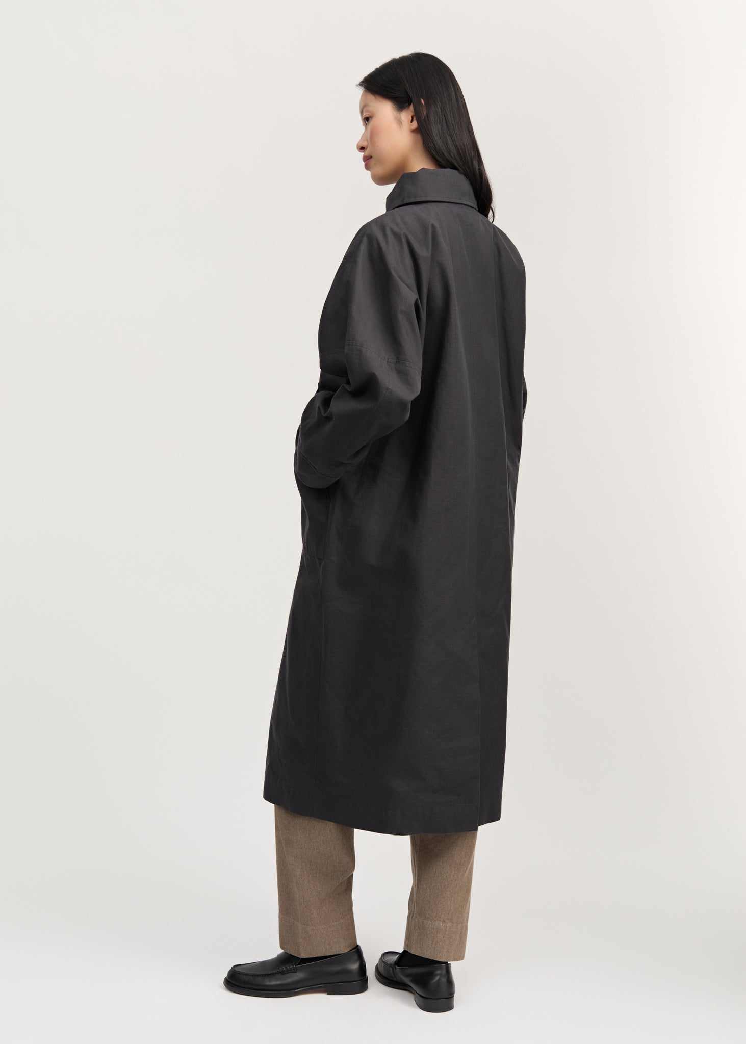 Aiayu Jay Coat Ripstop Oilskin Silkwax Antracite
