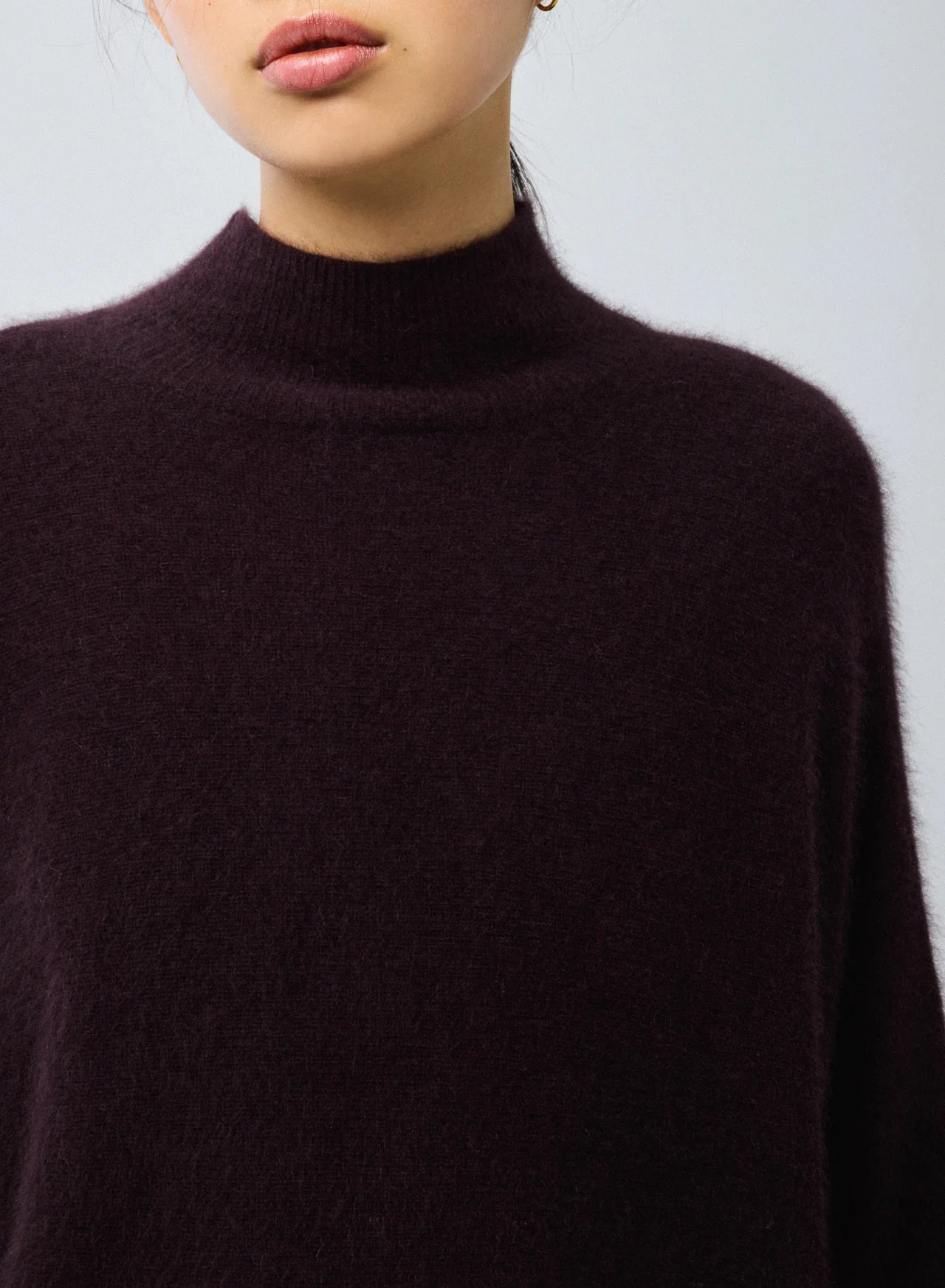 Majestic Filatures Høj Hals Sweater Aubergine