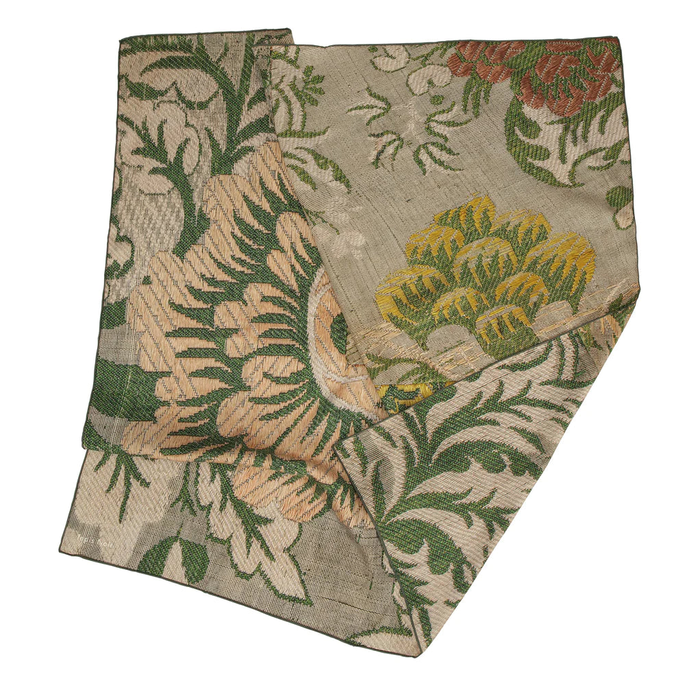 Tapis Noir Classical Green Flower Silketørklæde