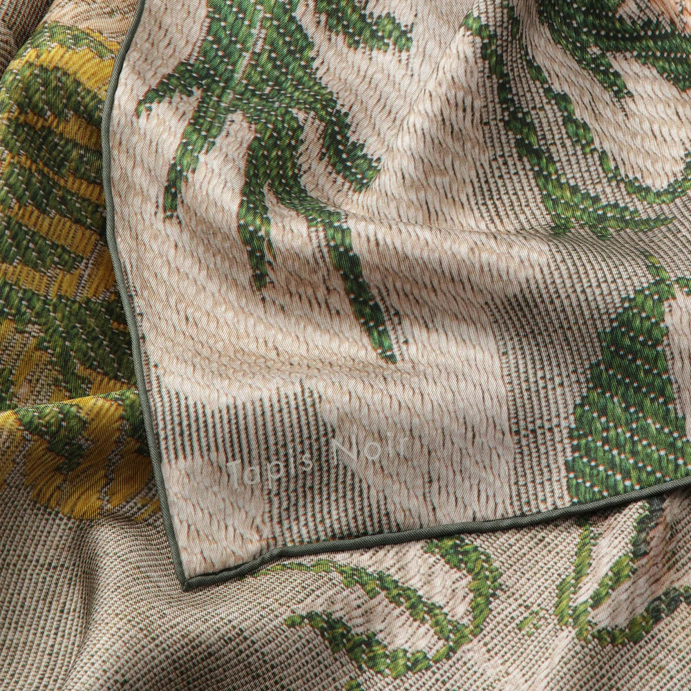 Tapis Noir Klassisk Grønt Blomstret tørklæde