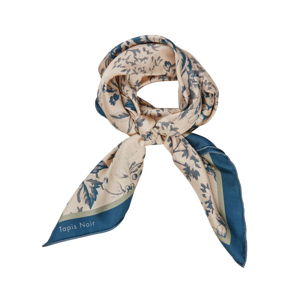Tapis Noir Classical Blue Toile Silketørklæde