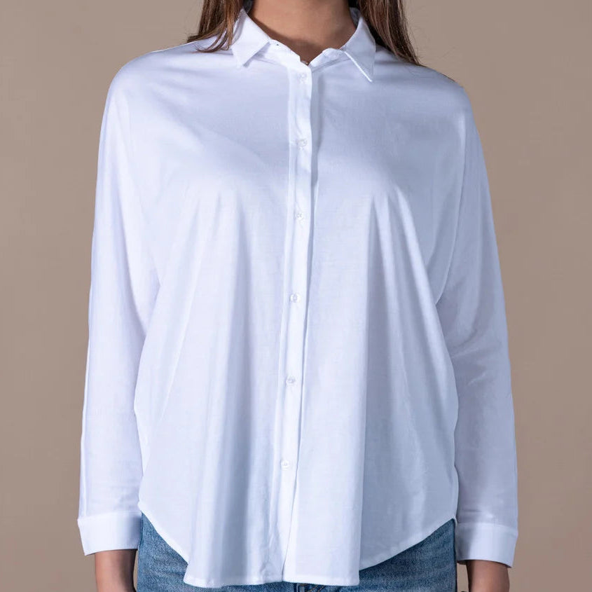 Alrø Norma Jersey Skjorte Hvid