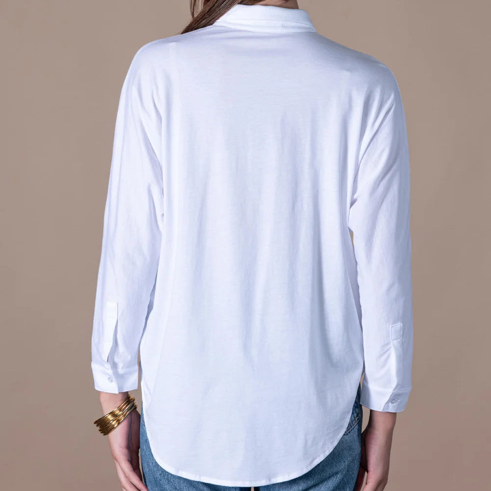 Alrø Norma Jersey Skjorte Hvid