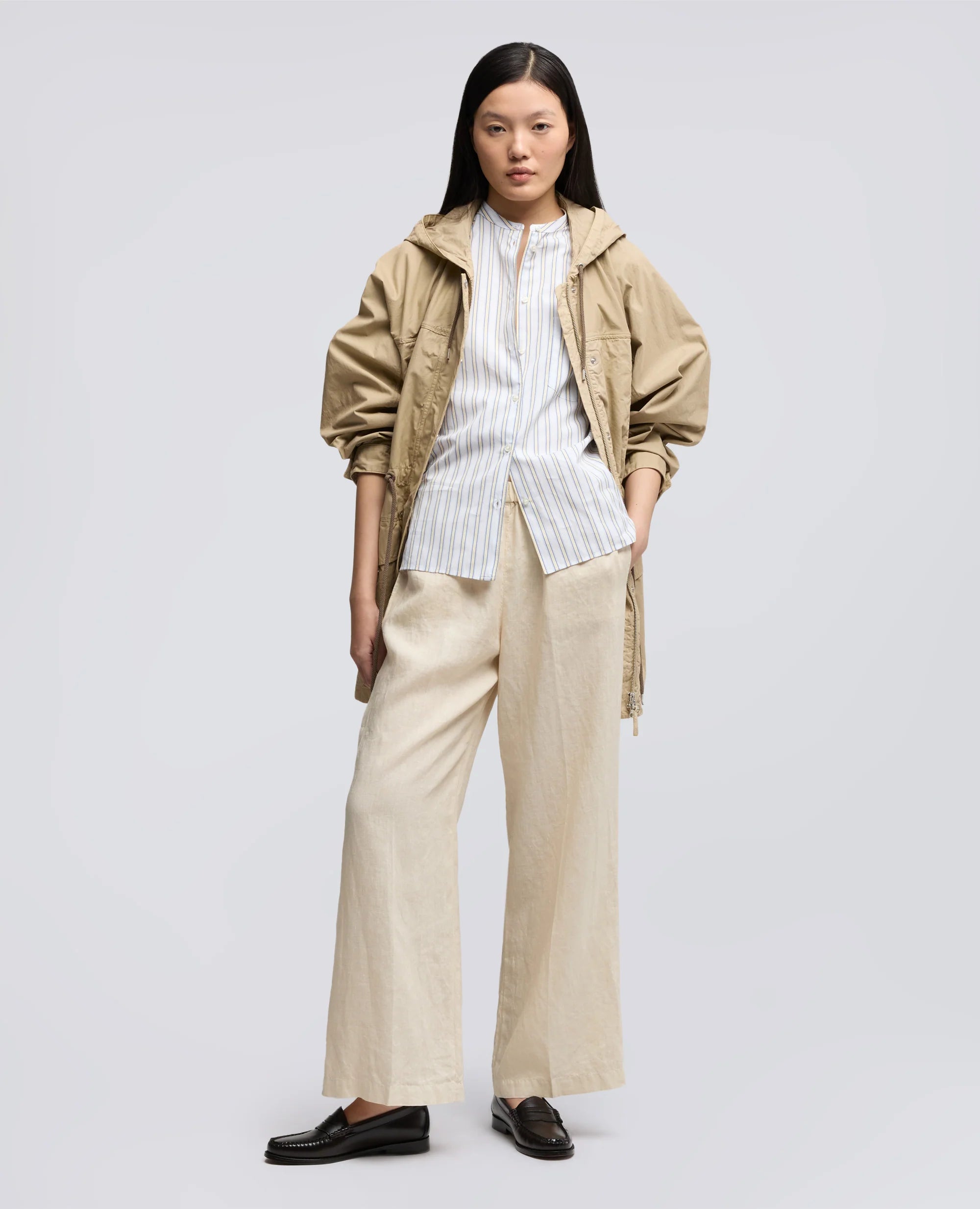 Aspesi Kortærmet Bomuldspoplin Skjorte Riga Gialla