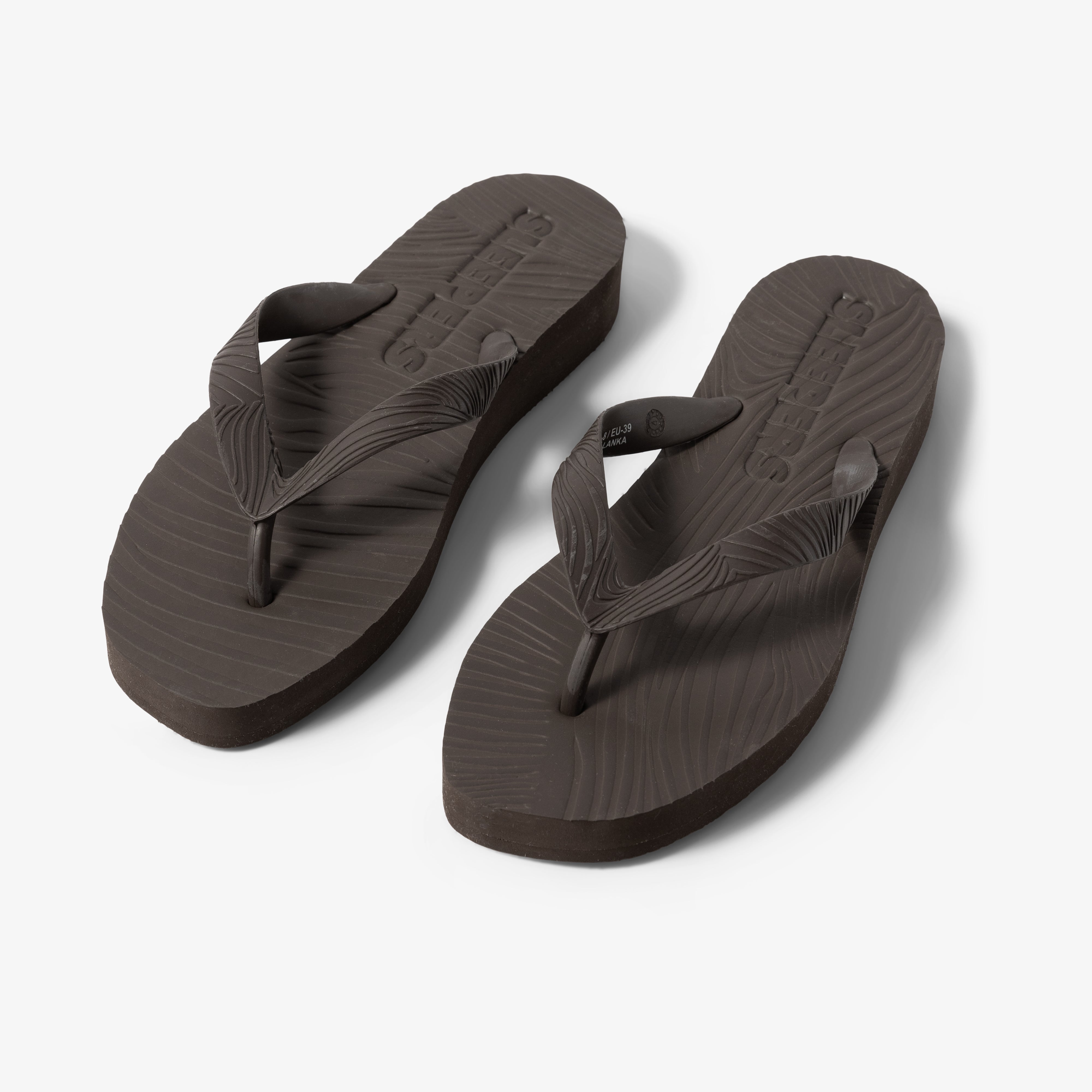 Sleepers Tapered Platform Flip Flops Brown