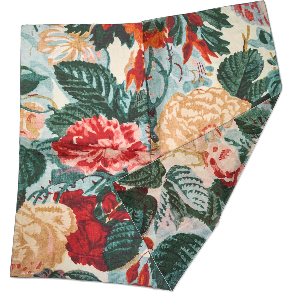 Tapis Noir Large Light Multicolor Flower Silketørklæde