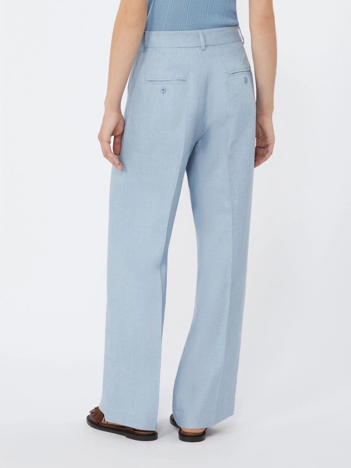 Max Mara Weekend Malizia Hør Bukser Light Blue