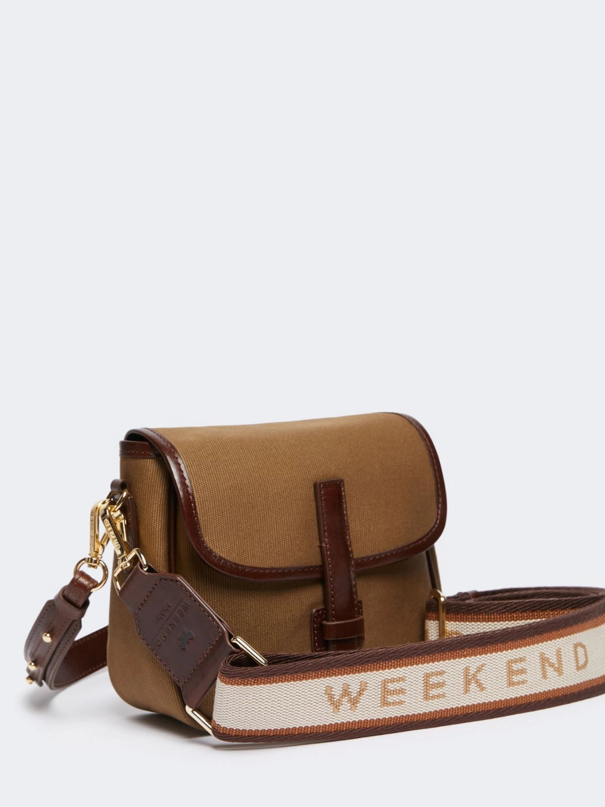 Max Mara Weekend Gap Kanvas og Læder Taske