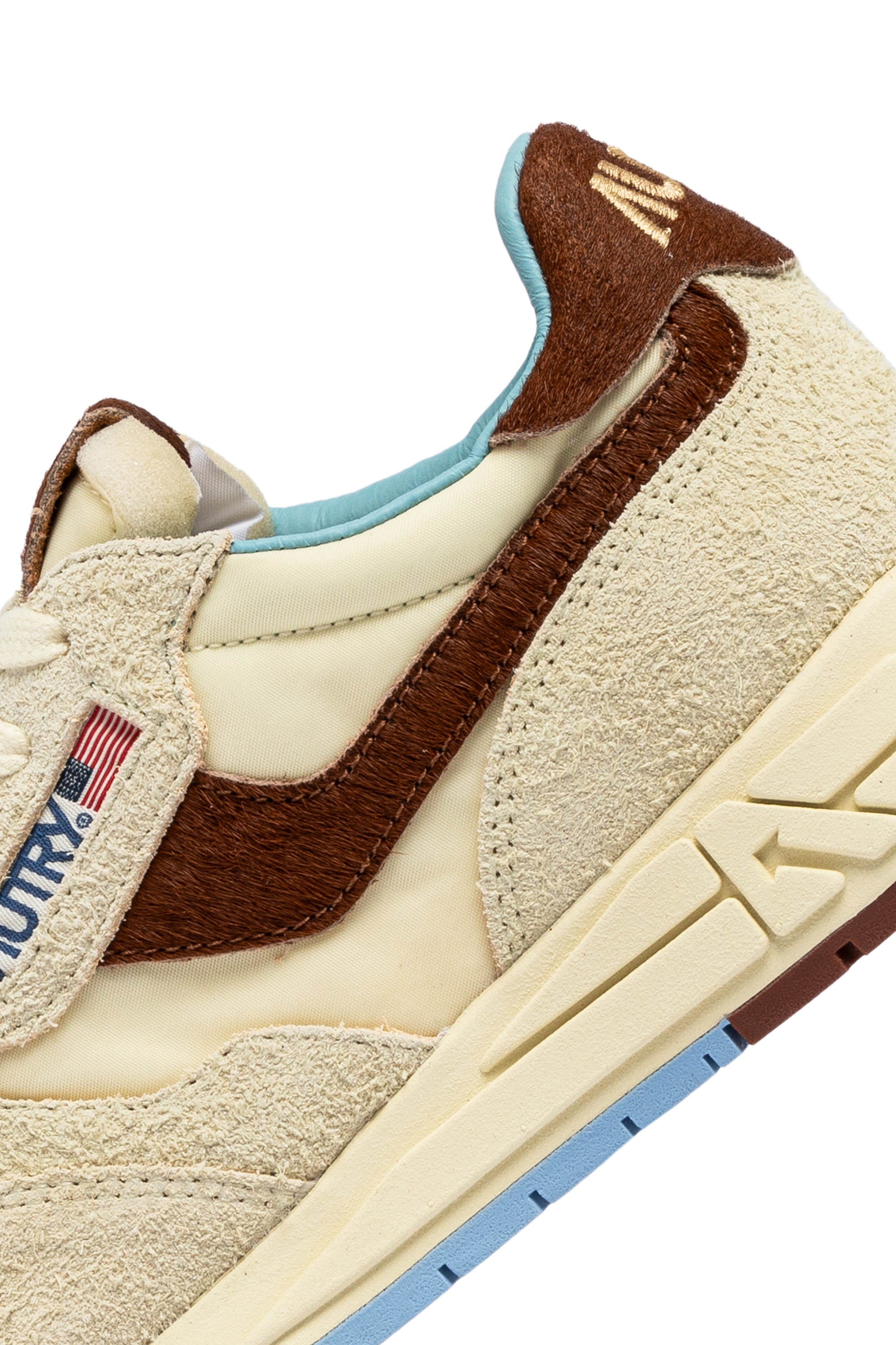Autry Reelwind Ruskind Sneakers Ecru/Brun/Blå