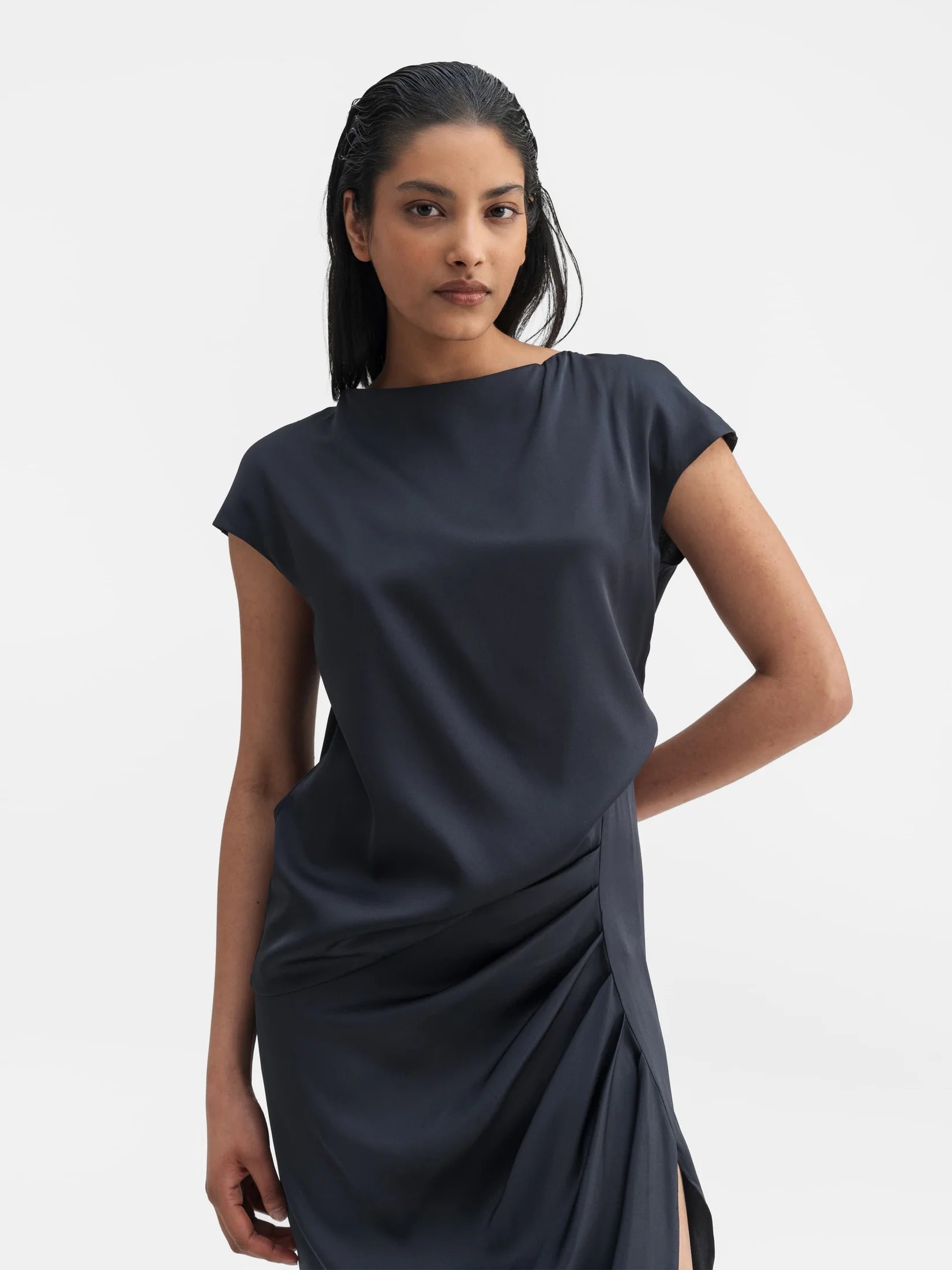 Ahlvar Gallery Yui Top Blue Grey