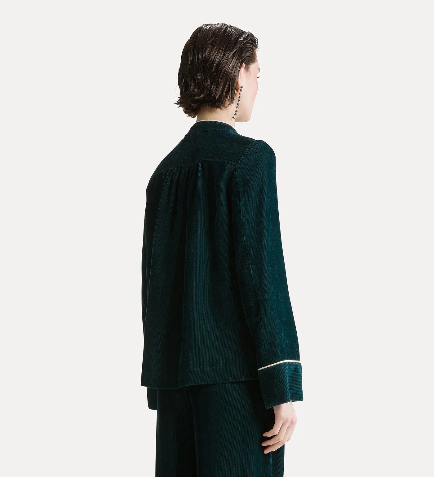 Forte Forte 15038 Fluid Ribbed velvet tang jacket jade