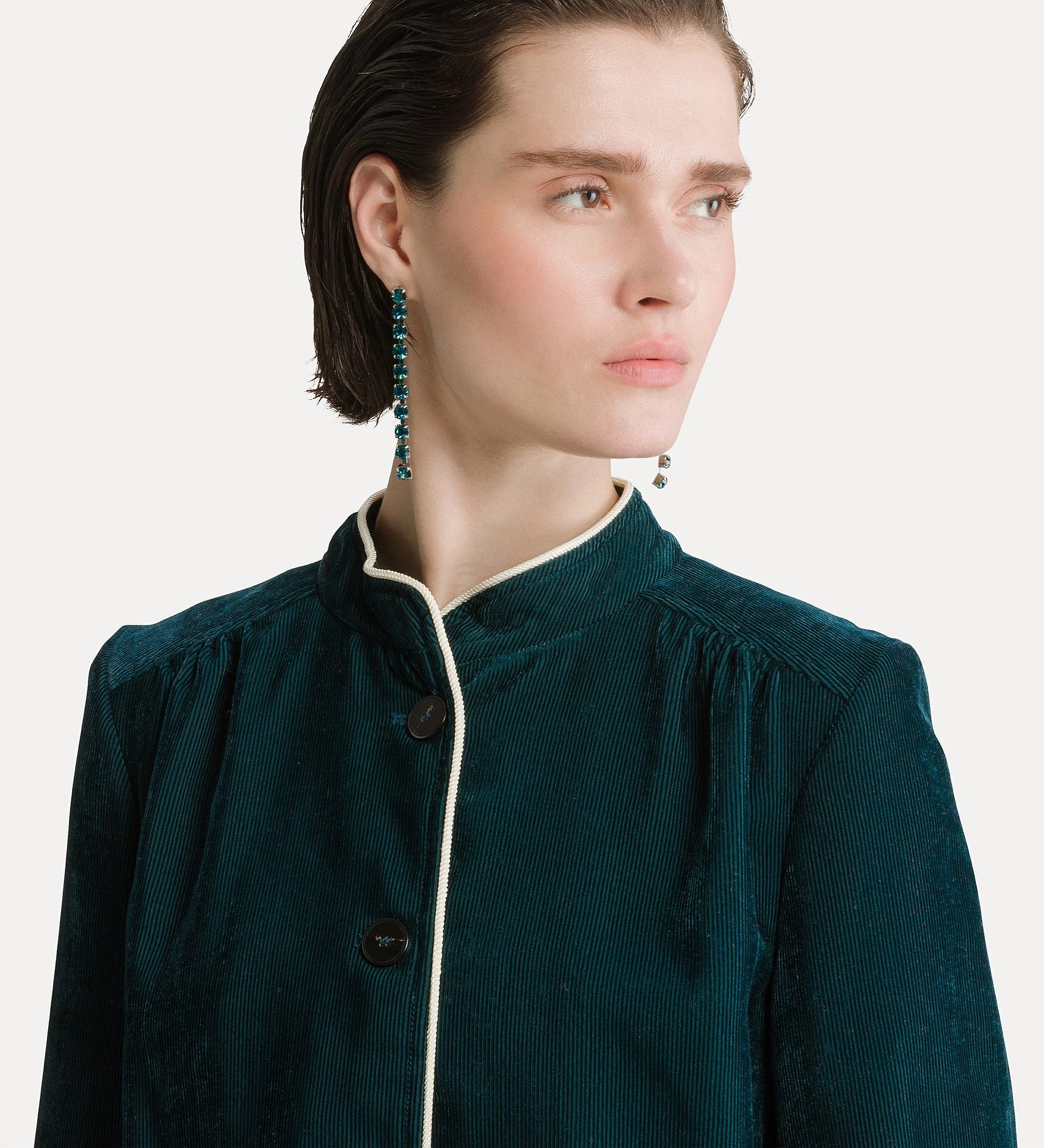 Forte Forte 15038 Fluid Ribbed velvet tang jacket jade